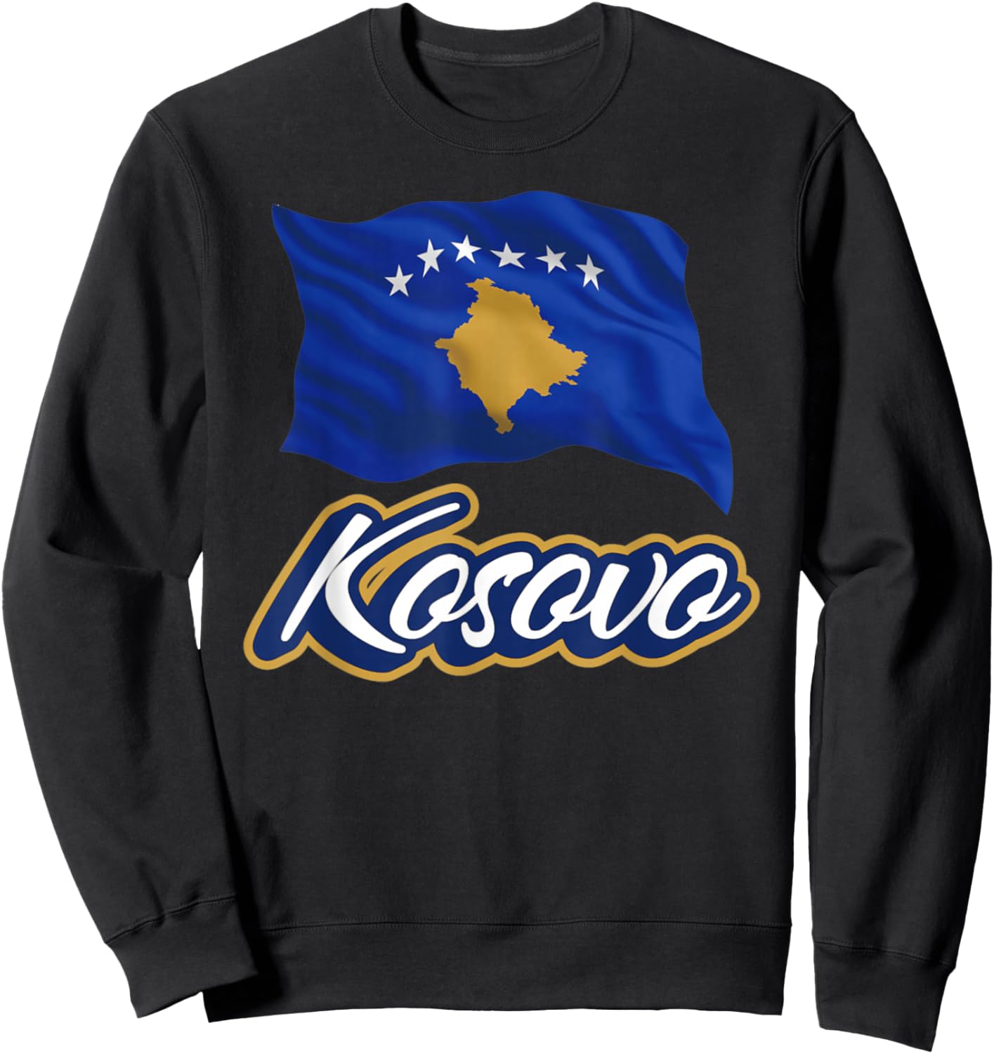 Kosovo Flag Patriotic Men Women Kids Sweatshirt - Sweatshirt | Black
