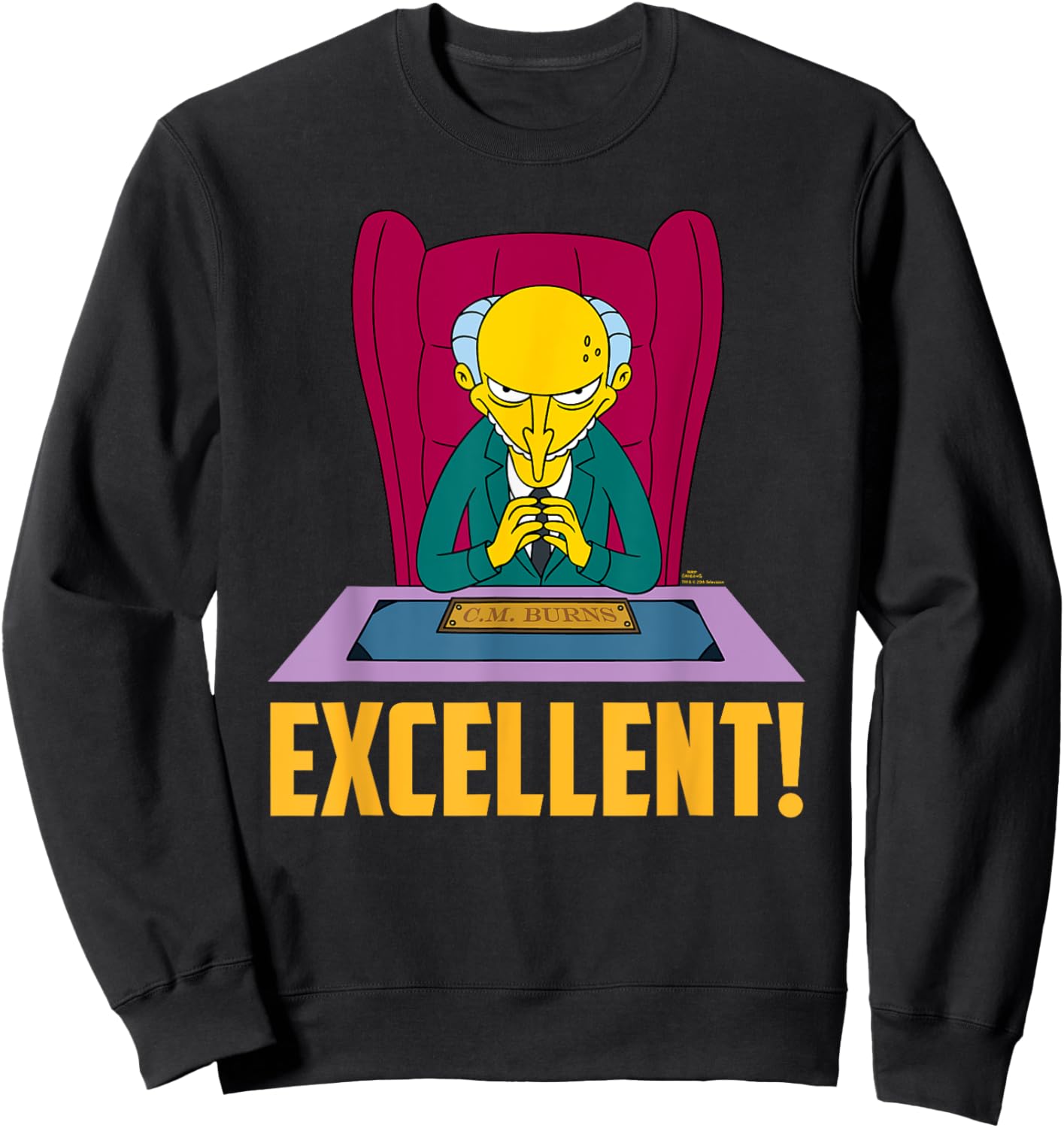 The Simpsons Mr. Burns at Desk Excellent Sweatshirt - Sweatshirt | Black