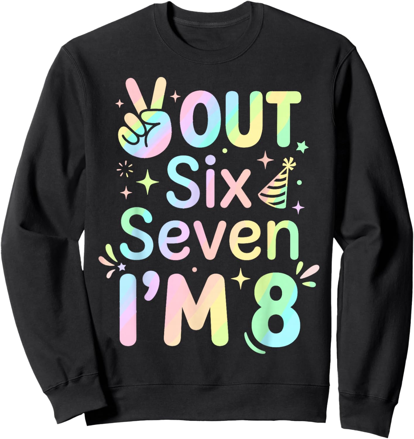 8th Birthday It's My 8 Bday Girls Boys Turning 8 Birthday Sweatshirt - Sweatshirt | Black