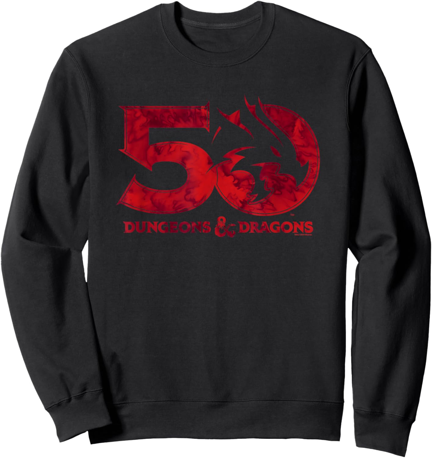 Dungeons & Dragons Dyed 50th Stacked Logo Sweatshirt - Sweatshirt | Black