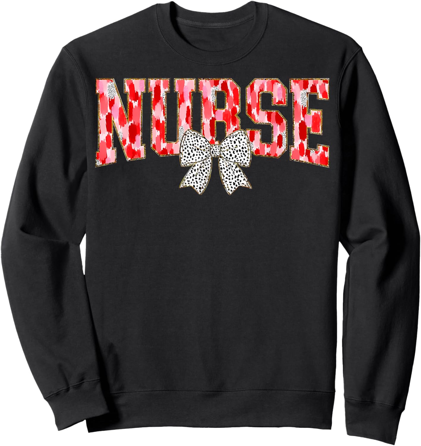 Retro Nurse Coquette Red Bow Girlie Nurse Life Sweatshirt - Sweatshirt | Black