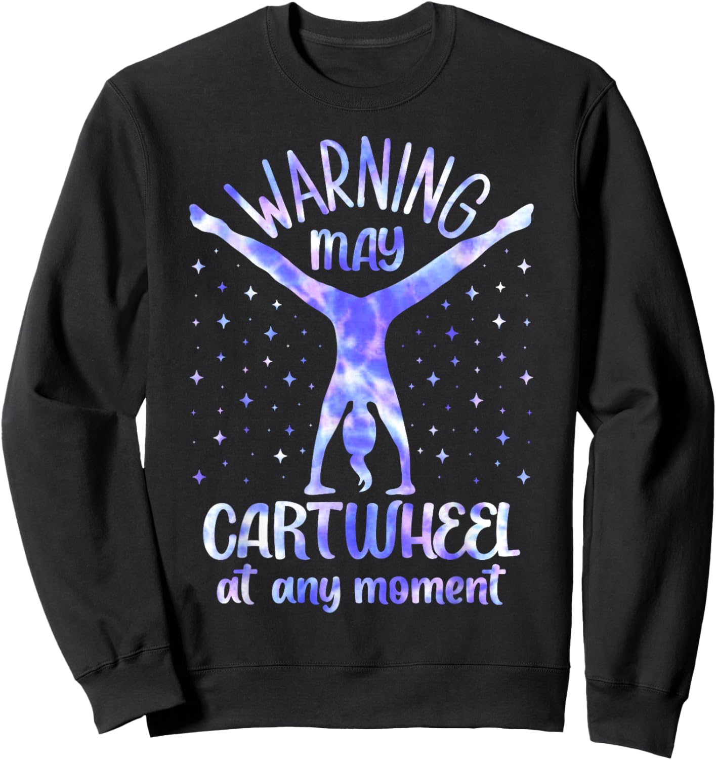Cartwheel Gymnast Girl Tie Dye Gymnastic Girl Tumbling Sweatshirt - Sweatshirt | Black