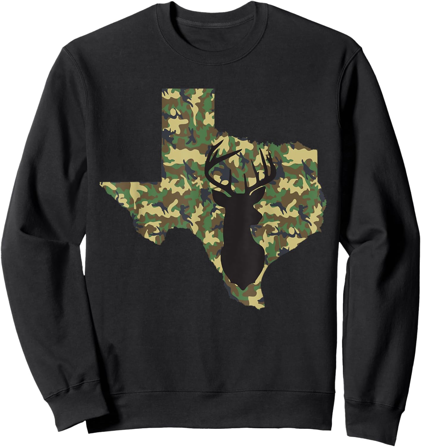 Deer Hunter Camouflage Hunting Safety Orange State Texas Sweatshirt - Sweatshirt | Black