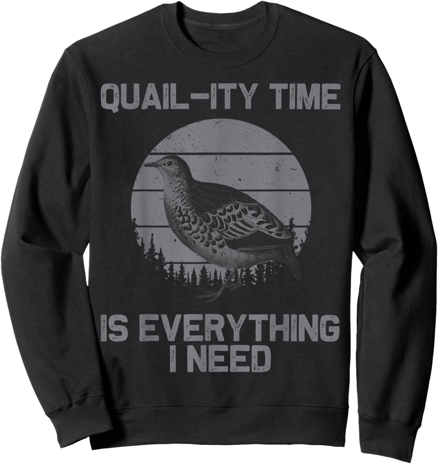 Cool Quail Women Bird Hunter Farmer Hunting Birding Sweatshirt - Sweatshirt | Black