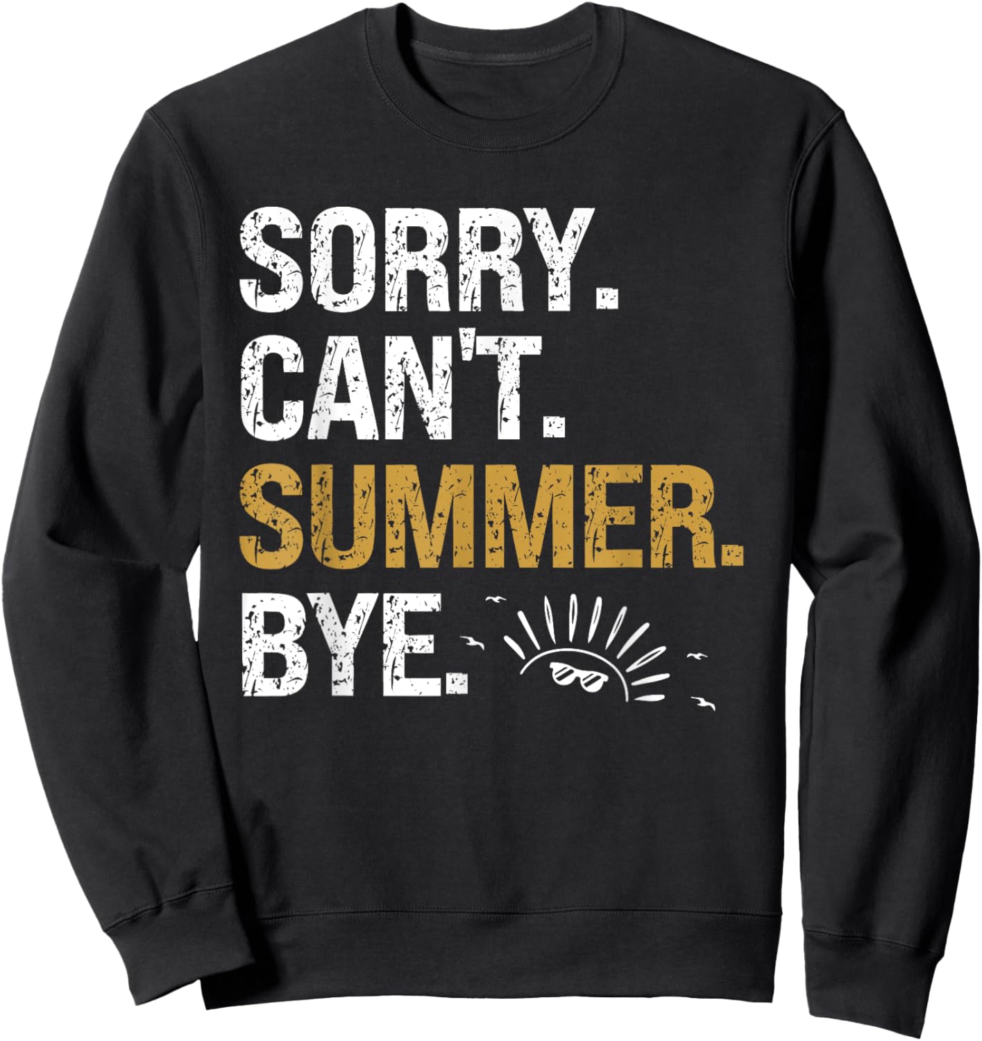 Funny Last Day Of School Teacher Sorry Can't Summer Bye Sweatshirt - Sweatshirt | Black