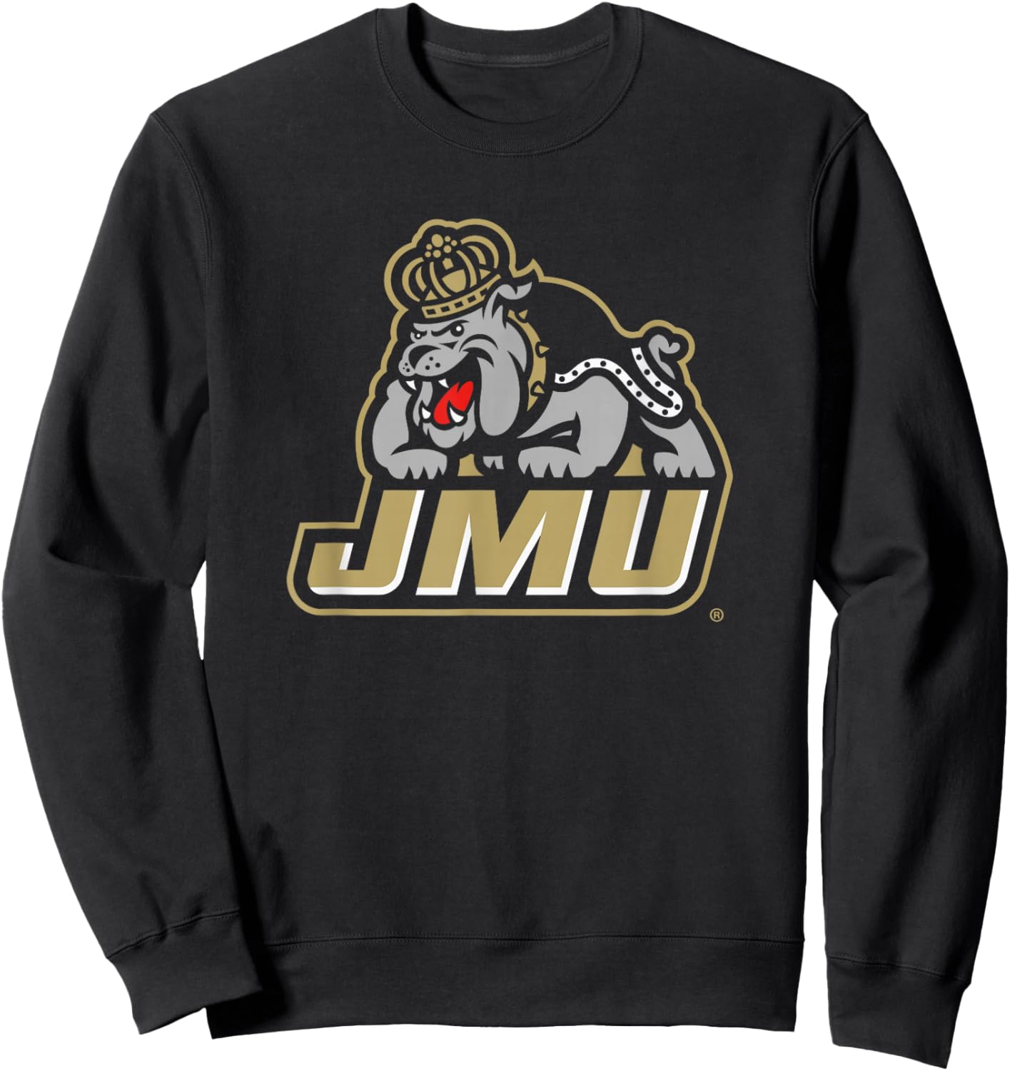 James Madison Dukes Mascot Icon Purple Officially Licensed Sweatshirt - Sweatshirt | Black