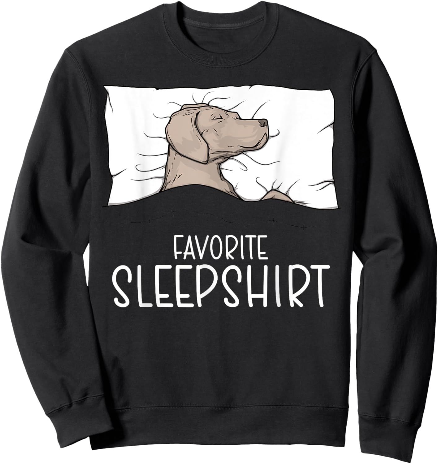 Favorite Sleepshirt Weimaraner Dog Napping Weimaraner Pajama Women Girls Kids Sweatshirt - Sweatshirt | Black