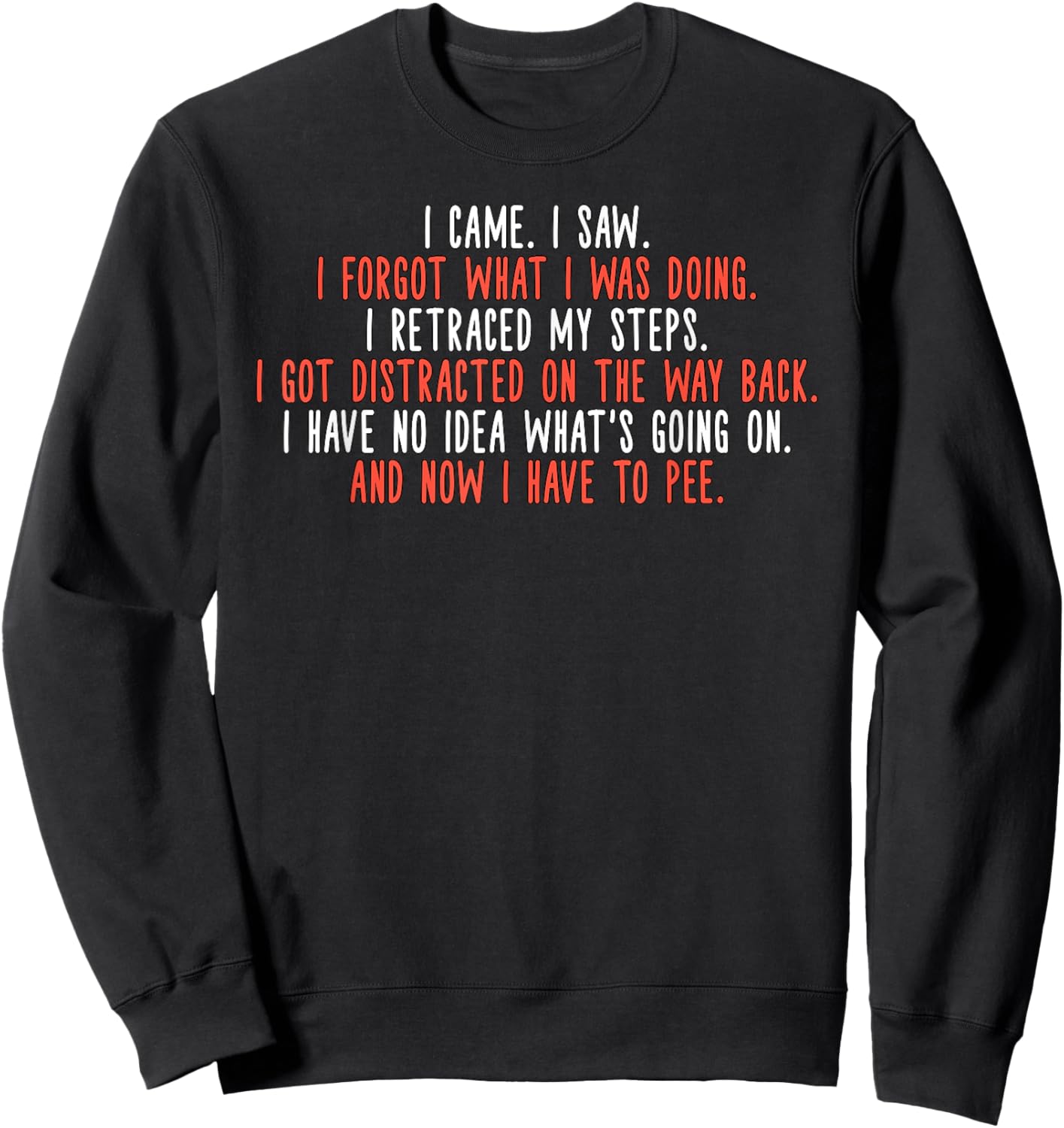 I Came I Saw I Got Distracted Funny Quote Sweatshirt - Sweatshirt | Black