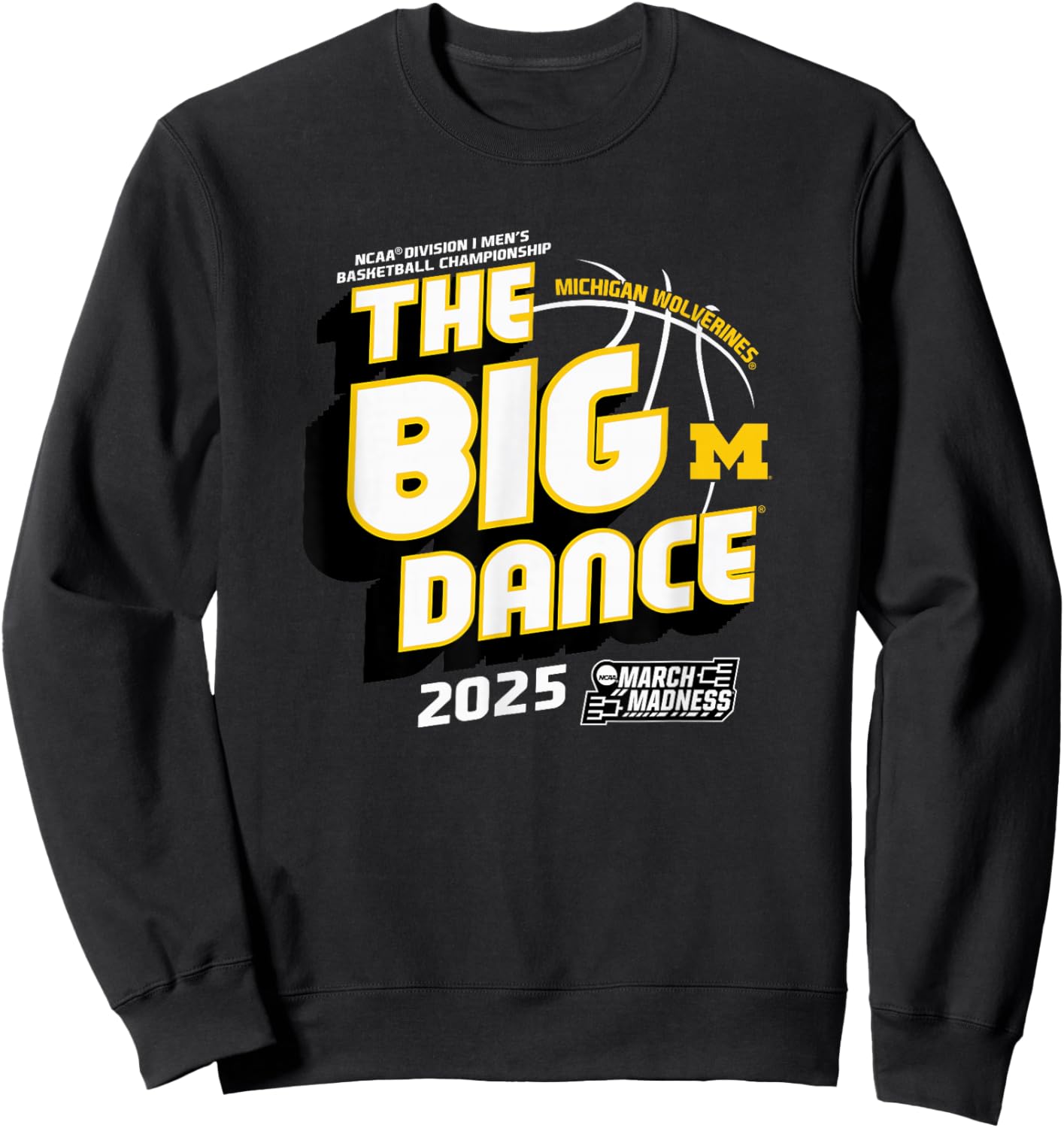 Michigan Wolverines March Madness 2025 Basketball Dance Sweatshirt - Sweatshirt | Black