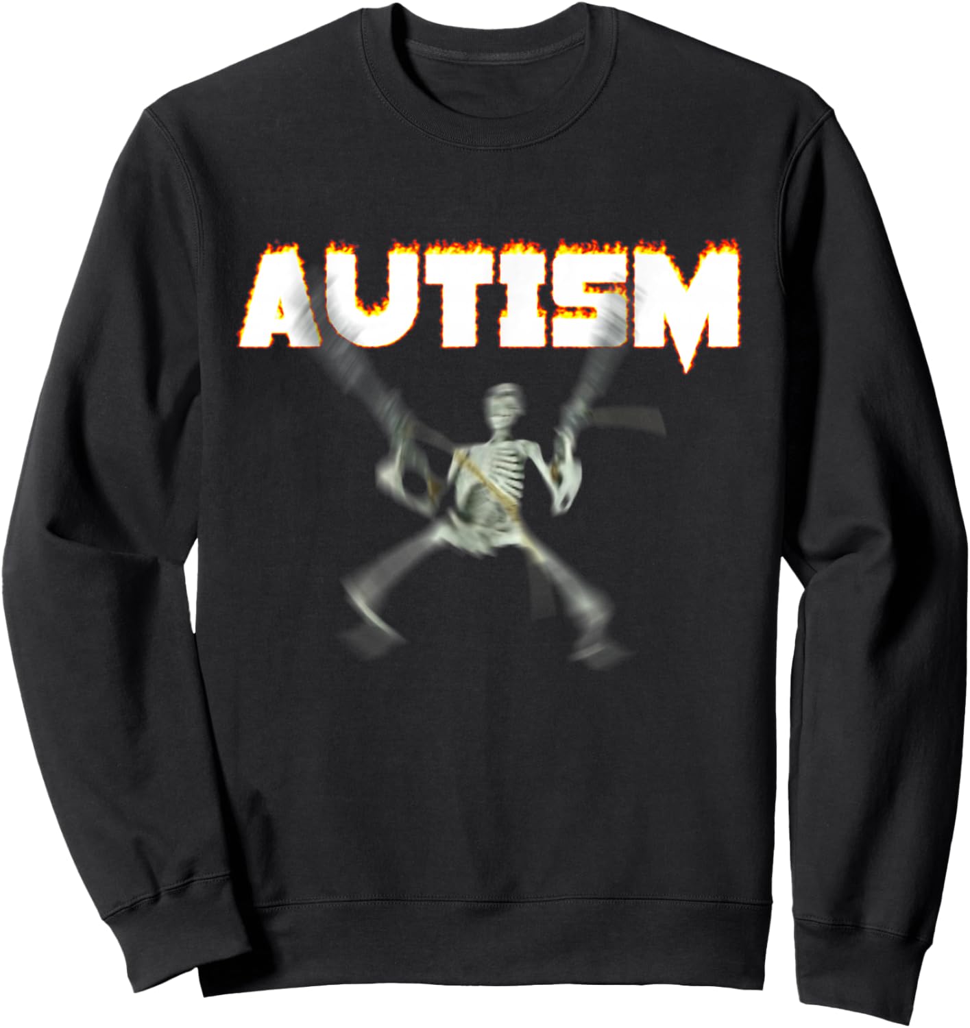 Autism Skeleton Meme Sweatshirt - Sweatshirt | Black