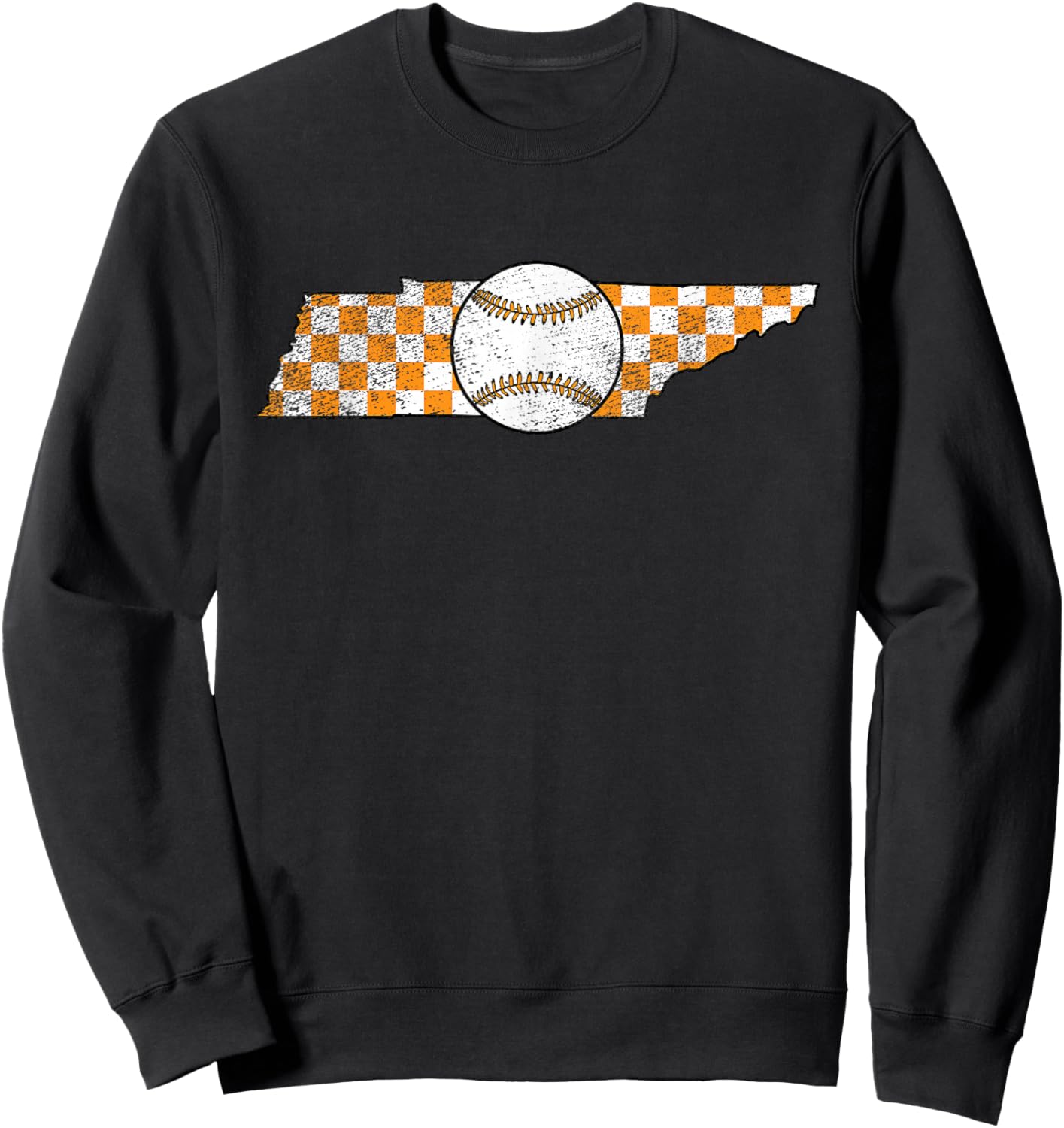 Volunteer State Tennessee Checkerboard Baseball Tennessee Sweatshirt - Sweatshirt | Black