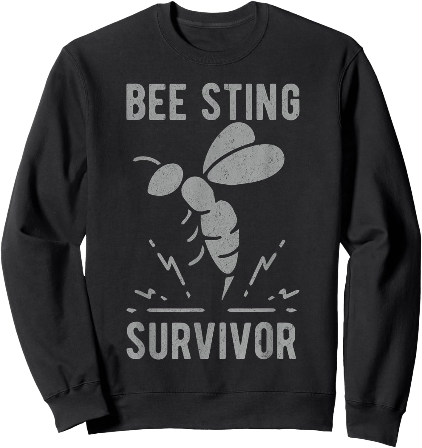 Vintage Bee Sting Survivor I Survived a Bee Sting Bee Keeper Sweatshirt - Sweatshirt | Black