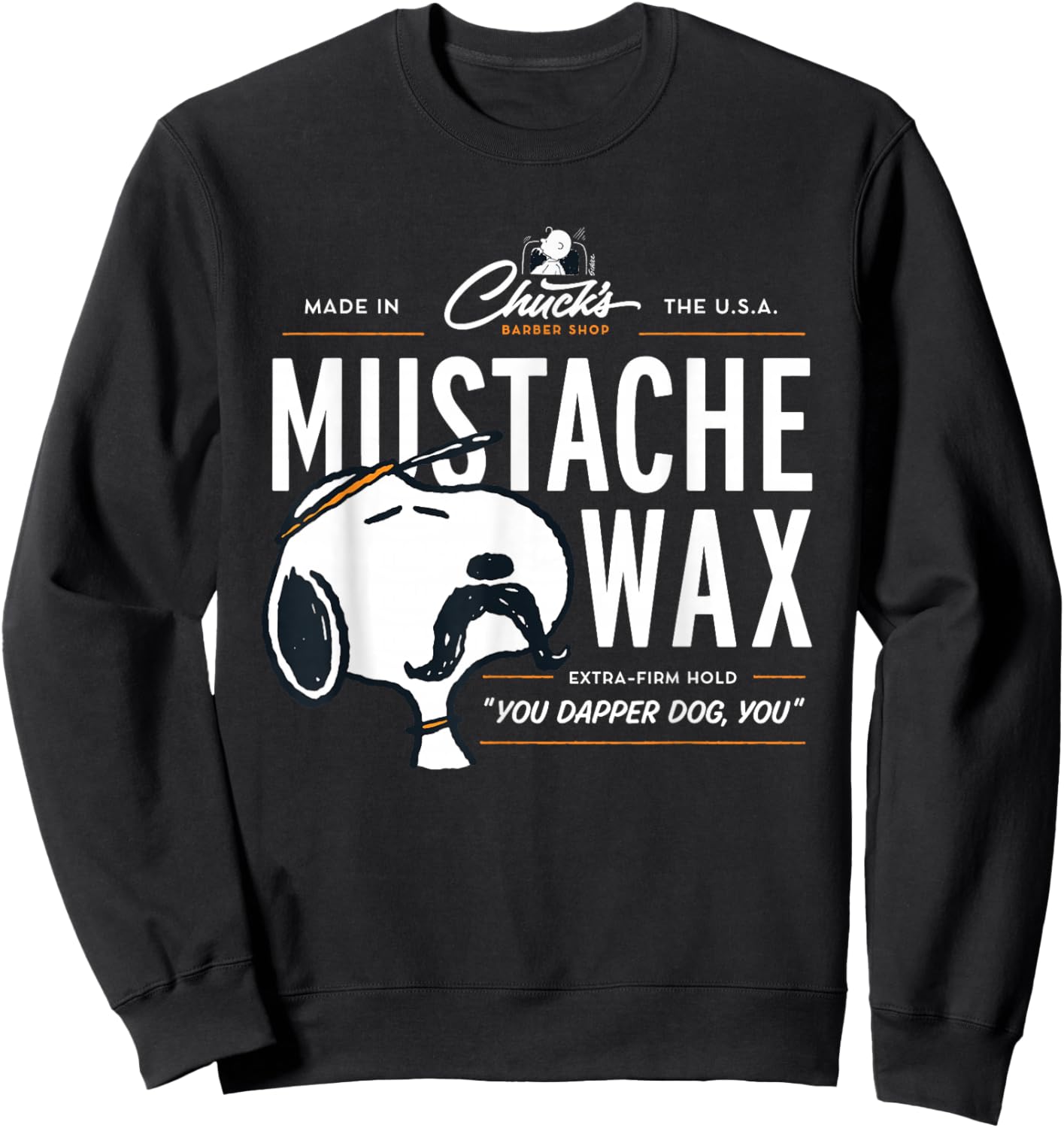 Peanuts Snoopy Mustache Wax Sweatshirt - Sweatshirt | Black