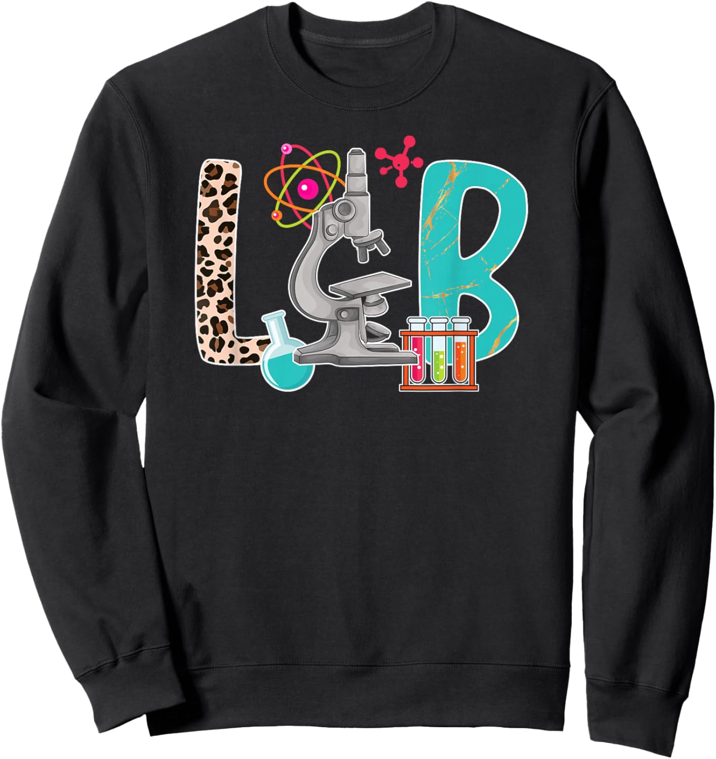 Lab Leopard Laboratory Technician Lab Technologist Sweatshirt - Sweatshirt | Black