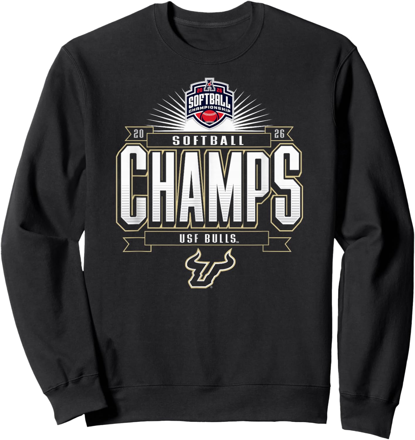South Florida Bulls AAC Champs 2026 Softball Tournament Sweatshirt - Sweatshirt | Black