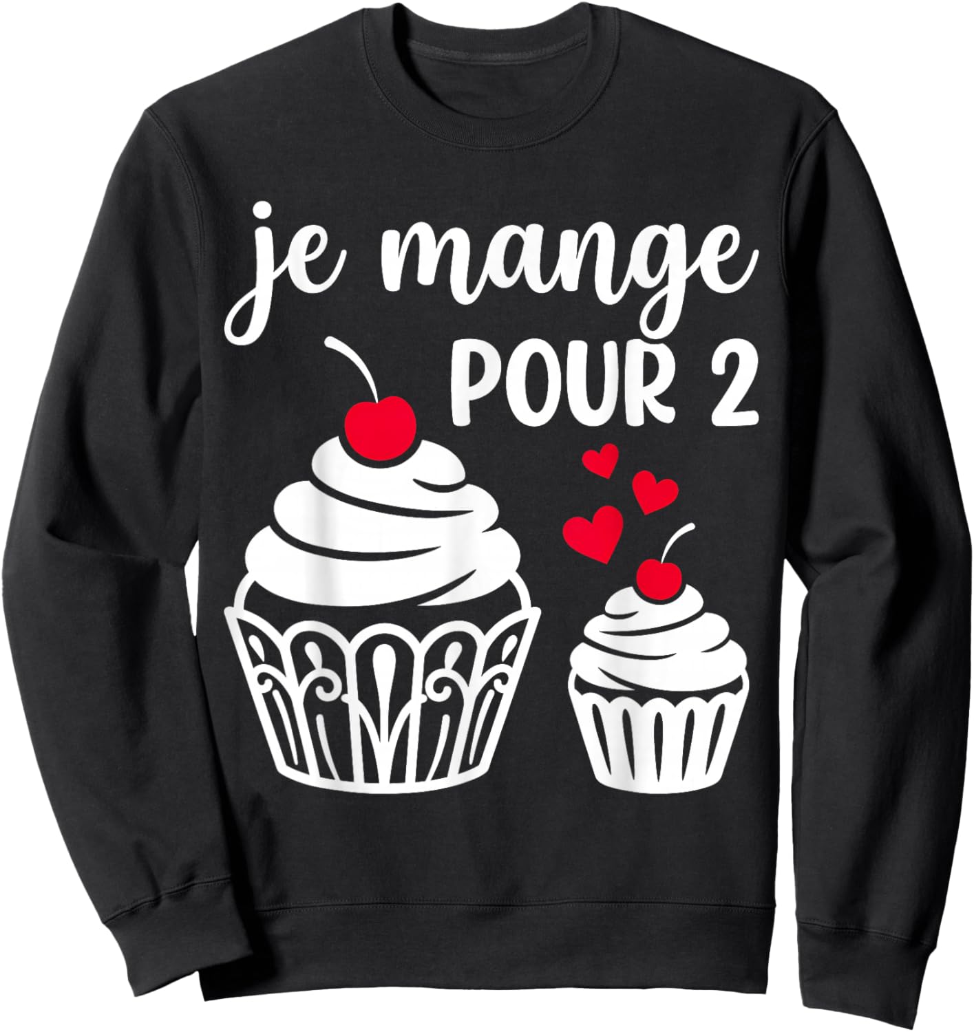 Je Mange pour 2 Future Maman Rigolo Drôle Sweatshirt - Sweatshirt | Black
