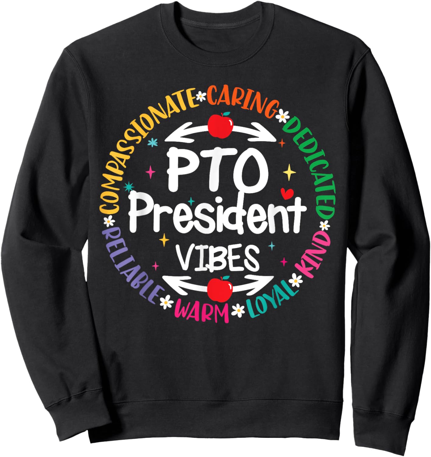 PTO President Parent Teacher Squad Group Volunteer Matching Men Women Girls Kids Sweatshirt - Sweatshirt | Black