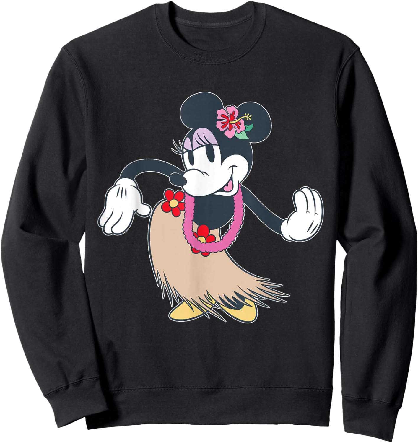 Disney Minnie Mouse Tropical Island Dance Hawai'i Inspired Sweatshirt - Sweatshirt | Black