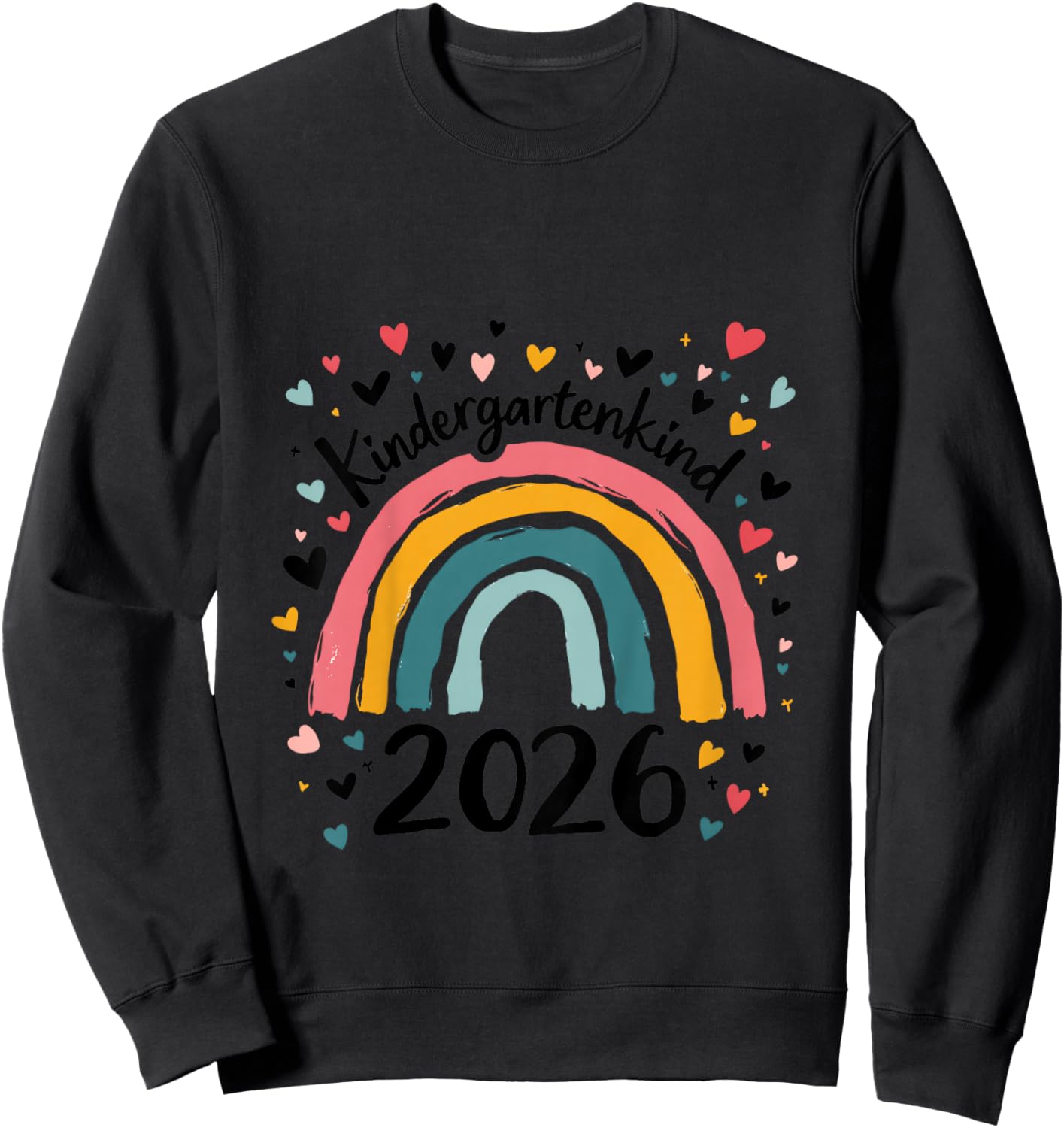 Kindergarten Kind 2026 Mädchen Regenbogen Kindergartenkind Sweatshirt - Sweatshirt | Black