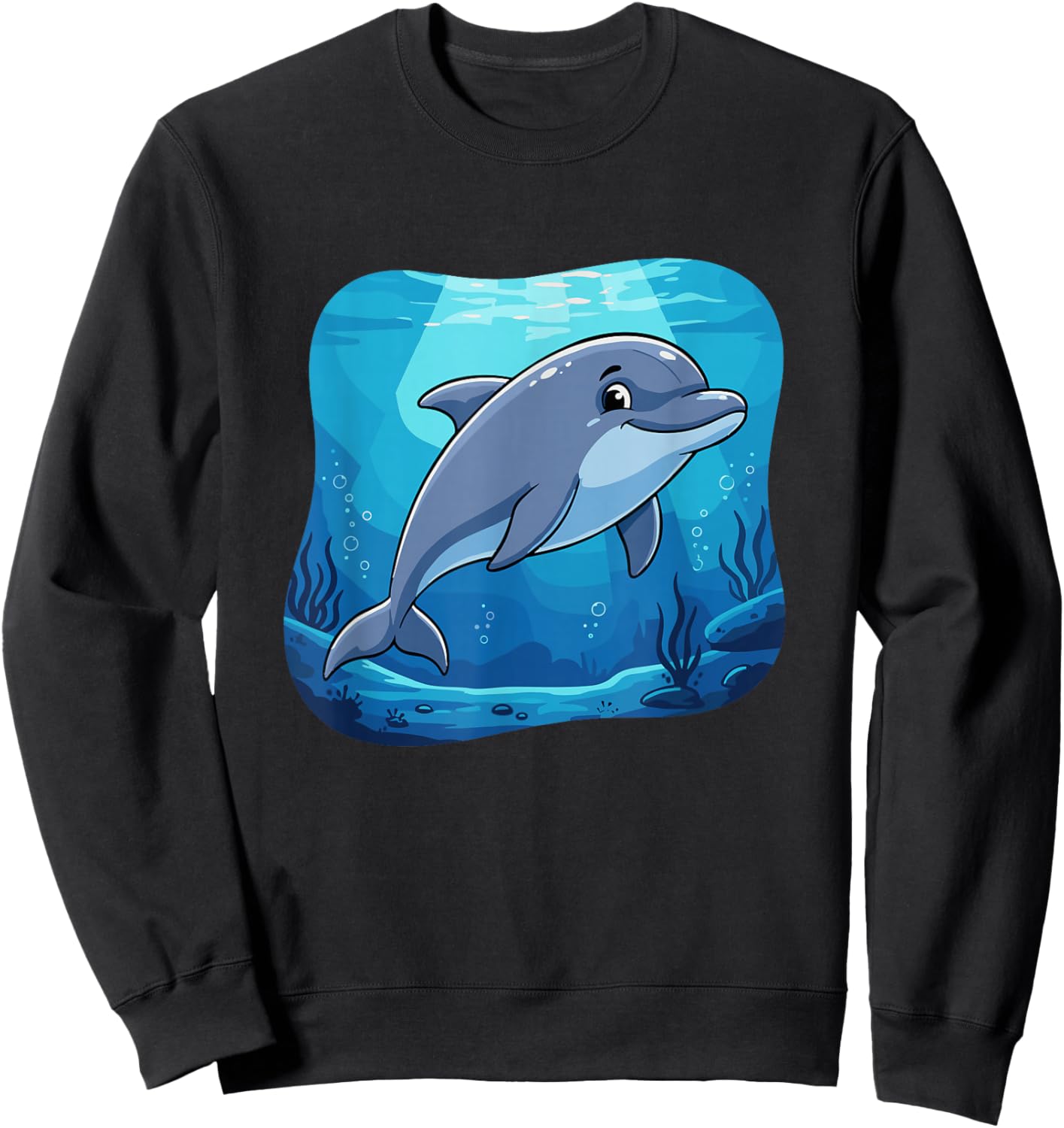 Scène sous-Marine de Dauphin Souriant pour Enfants Sweatshirt - Sweatshirt | Black