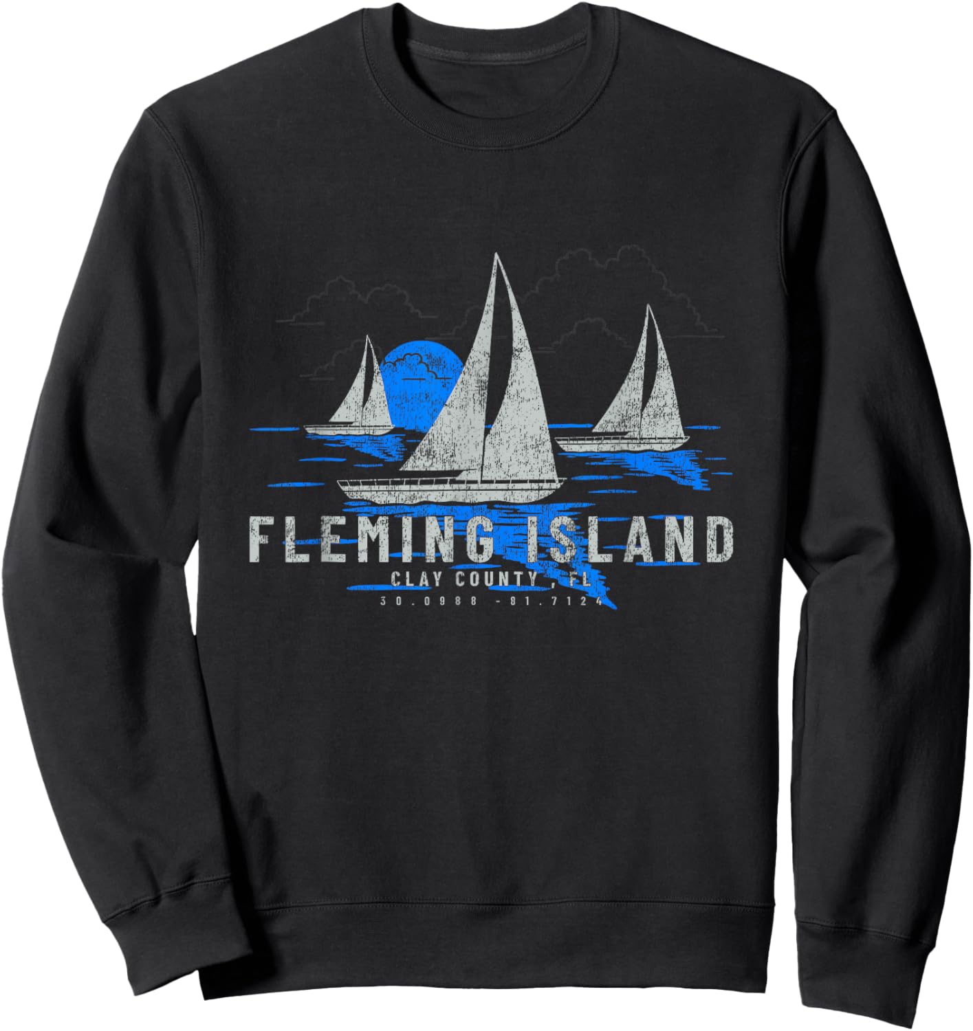 Fleming Island Florida Yachting Souvenir Fleming Island Sweatshirt - Sweatshirt | Black