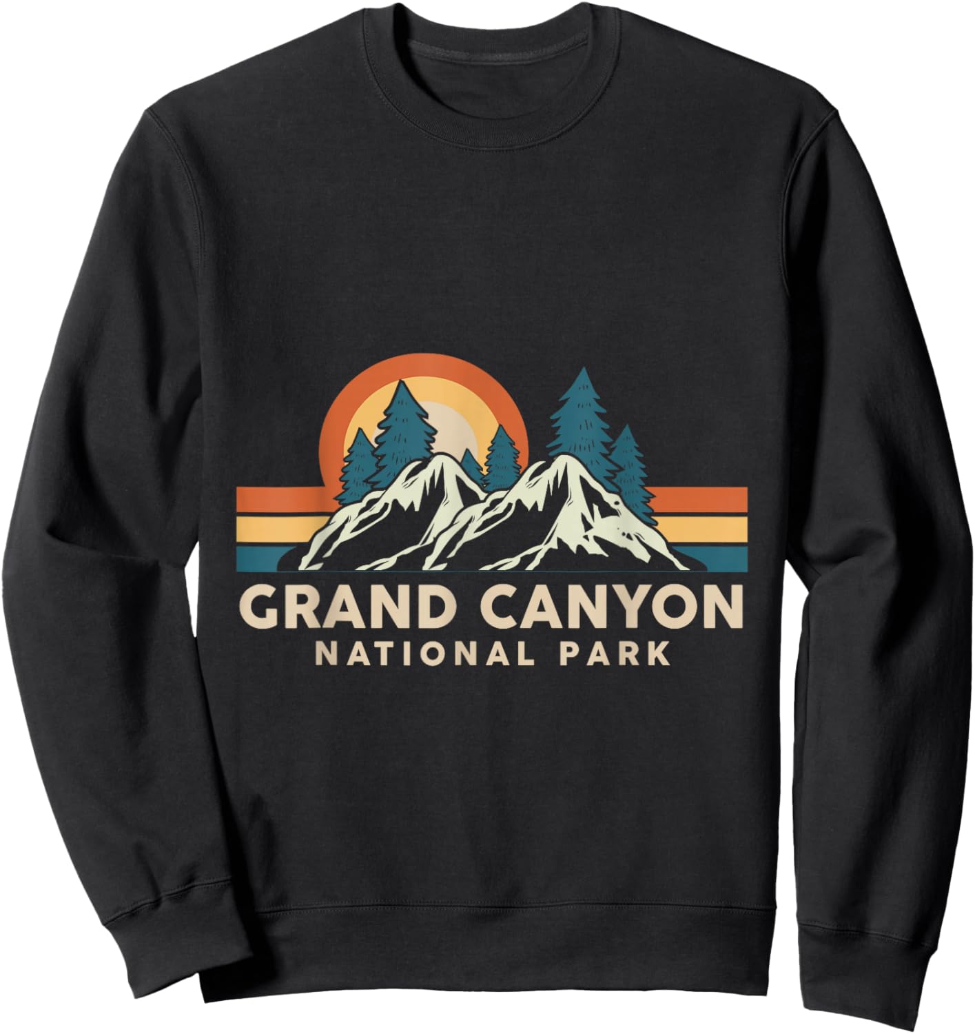 Grand Canyon National Park Arizona Hiking Souvenir Retro Sweatshirt - Sweatshirt | Black
