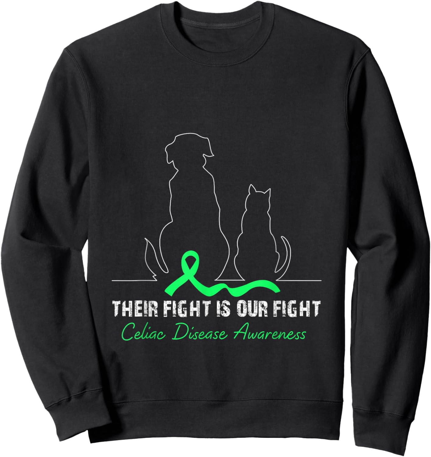 Their Fight is Our Fight Celiac Disease Sweatshirt - Sweatshirt | Black