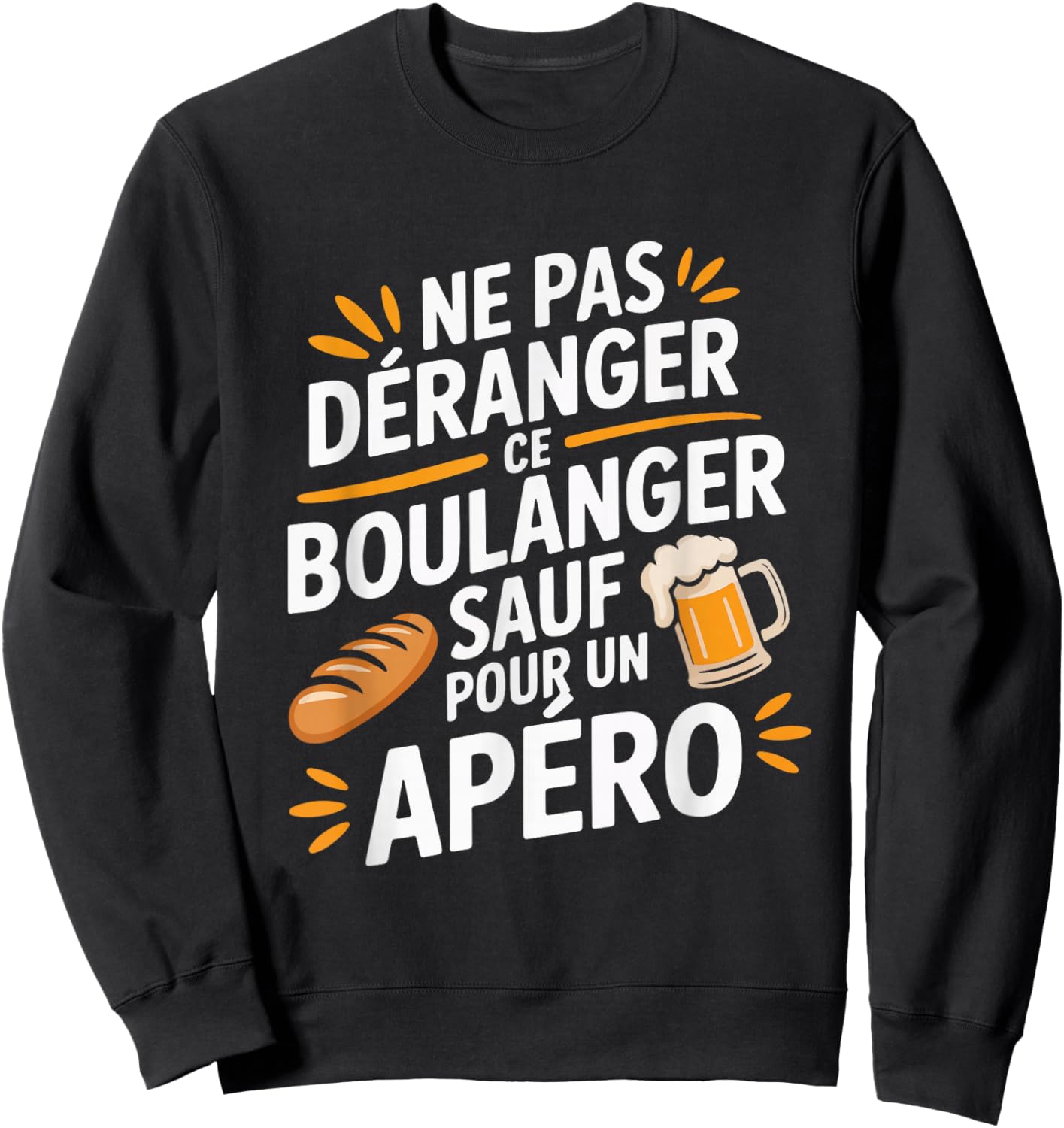 Baker Men's Aperitif Humour Gift Funny Beer Sweatshirt - Sweatshirt | Black