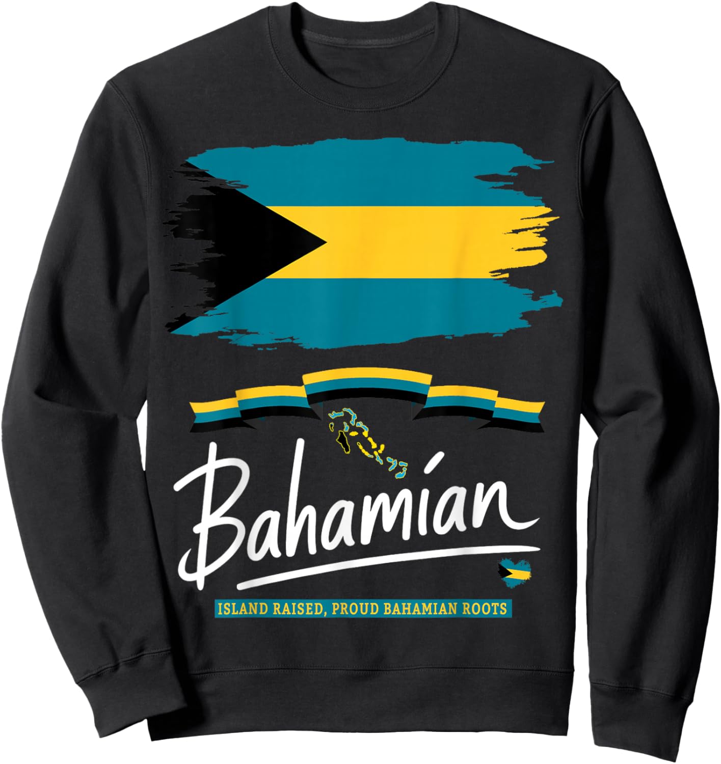 Bahamas Flag Outfit Idea Bahamian Caribbean Theme Sweatshirt - Sweatshirt | Black