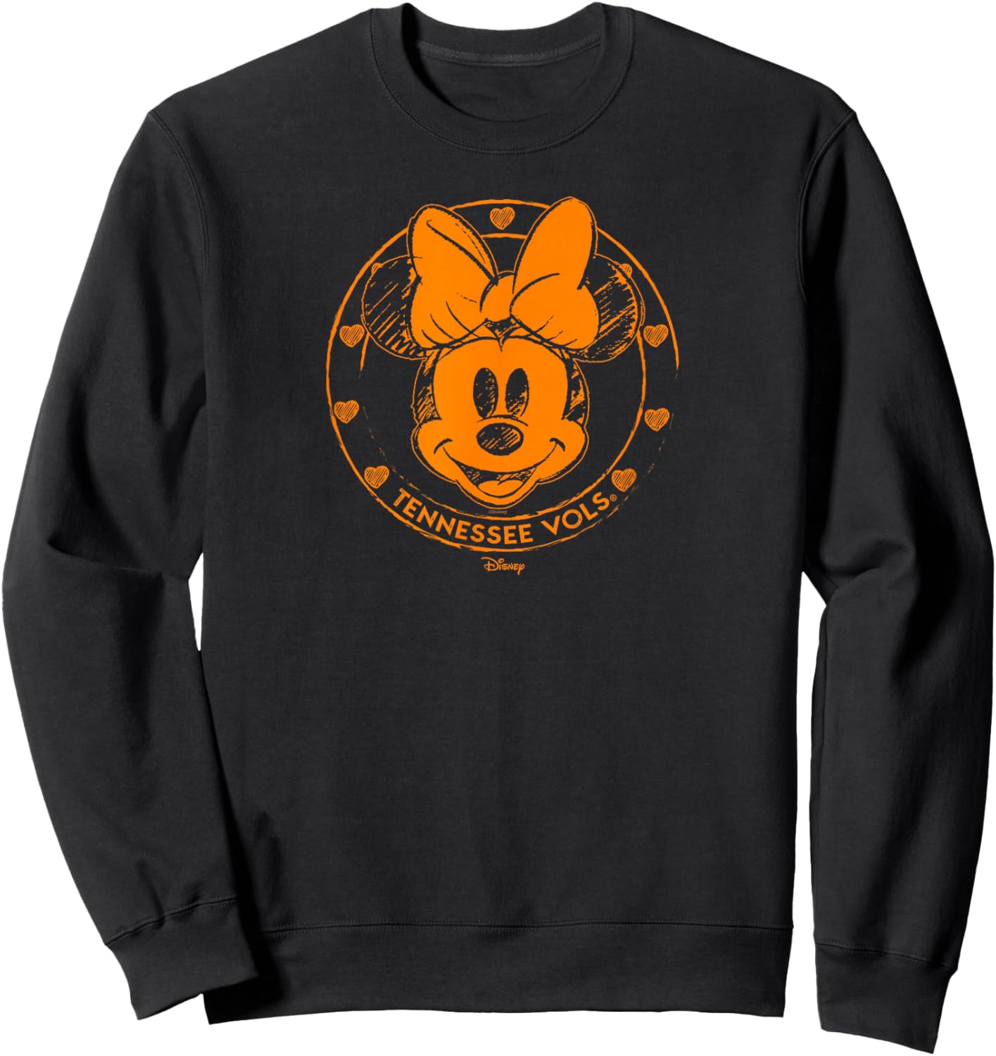 Tennessee Volunteers Minnie Mouse Sketch Dark Gray Sweatshirt - Sweatshirt | Black
