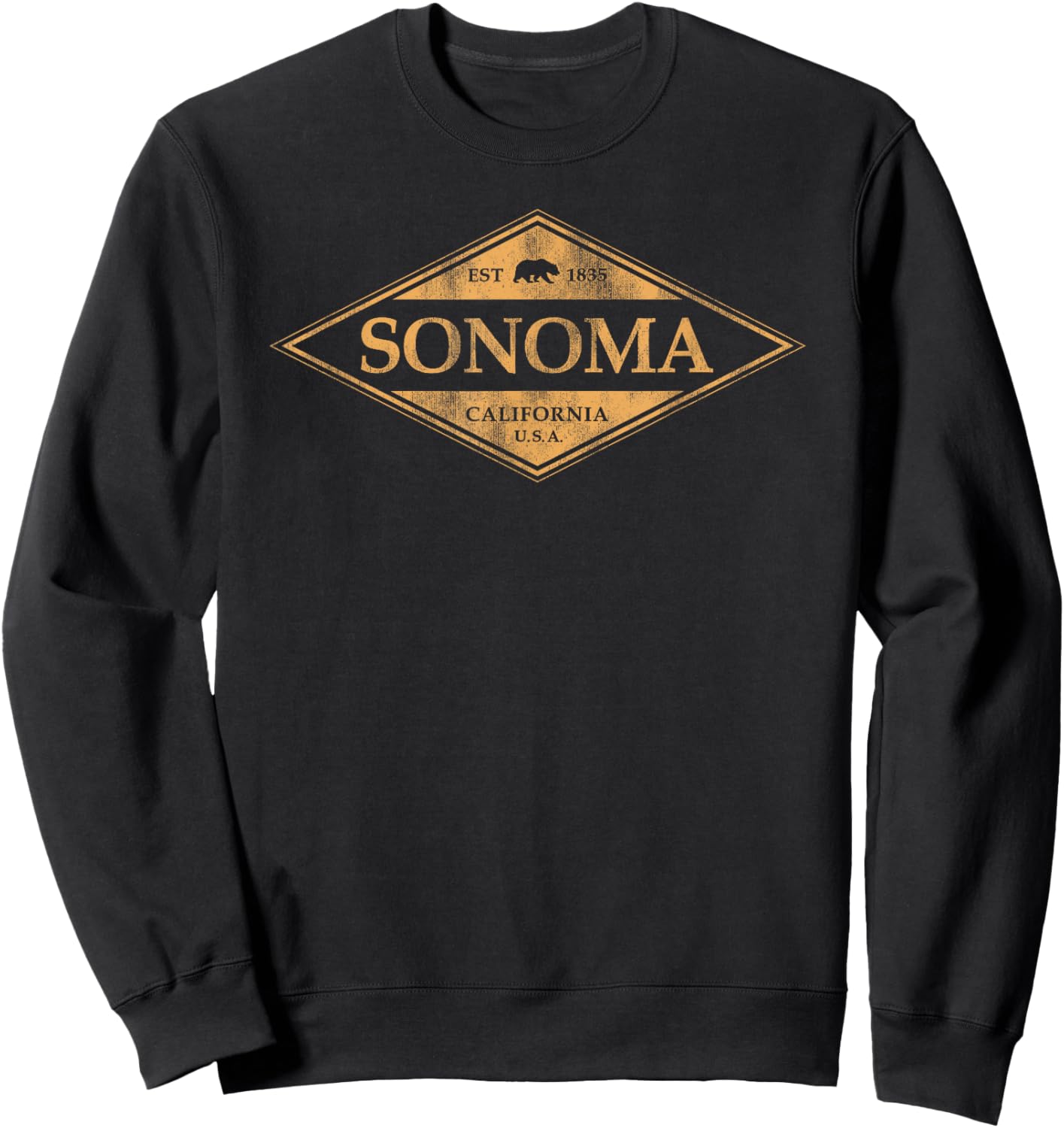 Vintage Sonoma California Bear Retro Souvenir Sweatshirt - Sweatshirt | Black
