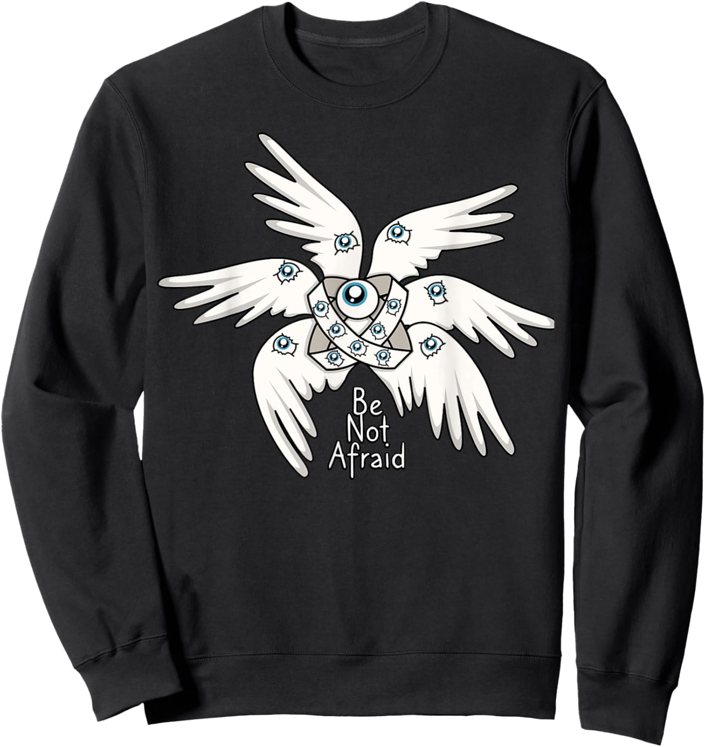 Biblical Angel, Be Not Afraid, Funny Bible Christian Sweatshirt - Sweatshirt | Black
