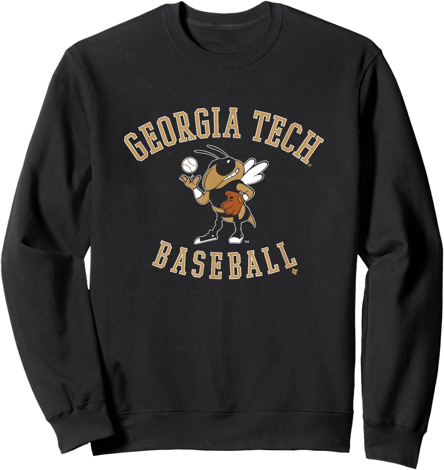 Buzz Logo - Georgia Tech Yellow Jackets Baseball Sweatshirt - Sweatshirt | Black