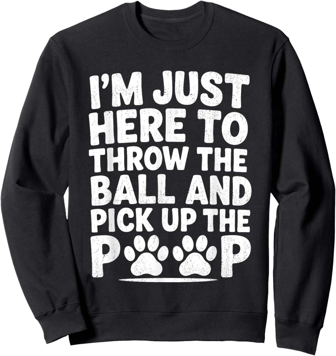 Throw Ball Pick Up Poop Funny Dog Walker Pet Sitter Dog Park Sweatshirt - Sweatshirt | Black