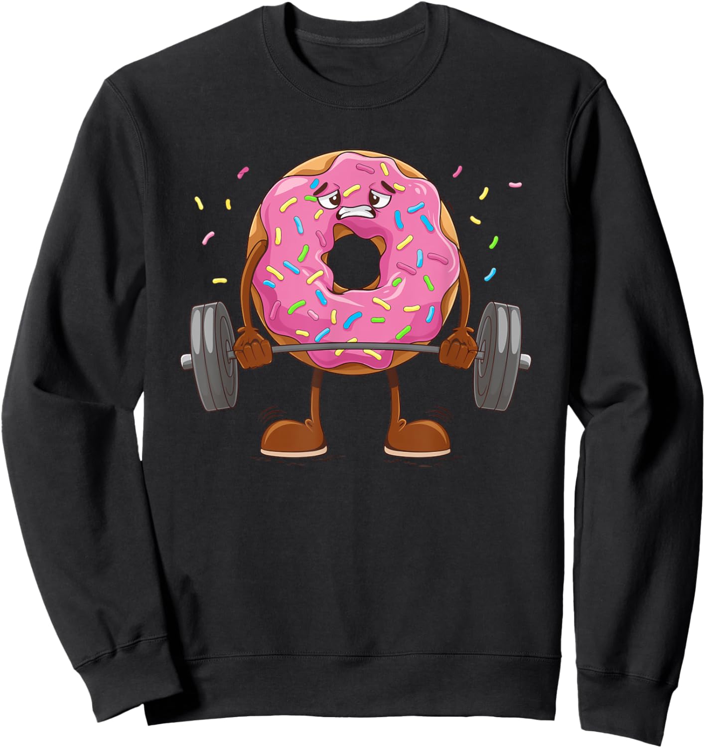Weightlifing - Funny Fitness Workout Gym Donut Lover Sweatshirt - Sweatshirt | Black
