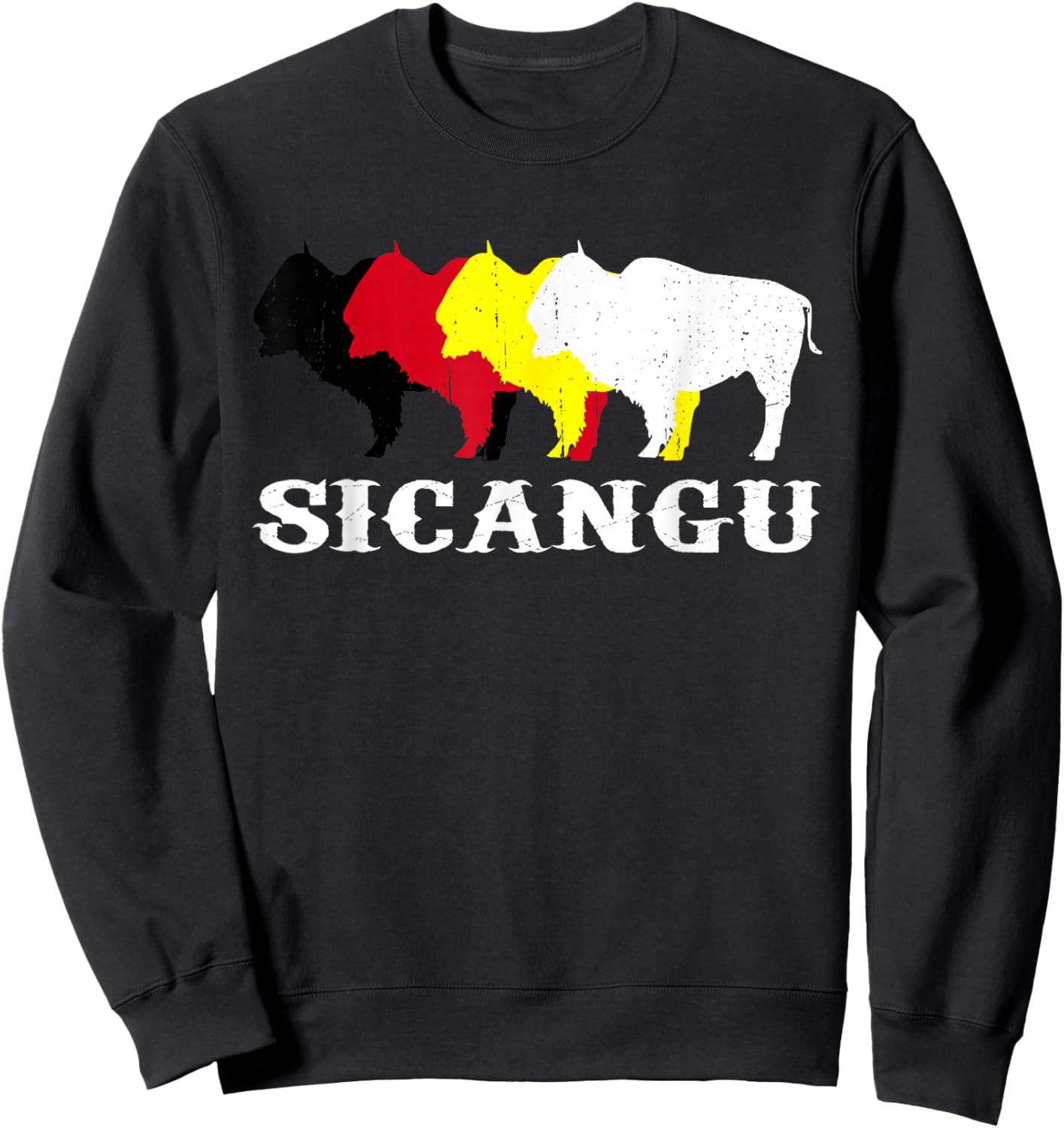 Sicangu Teton Lakota Native American Medicine Wheel Sweatshirt - Sweatshirt | Black