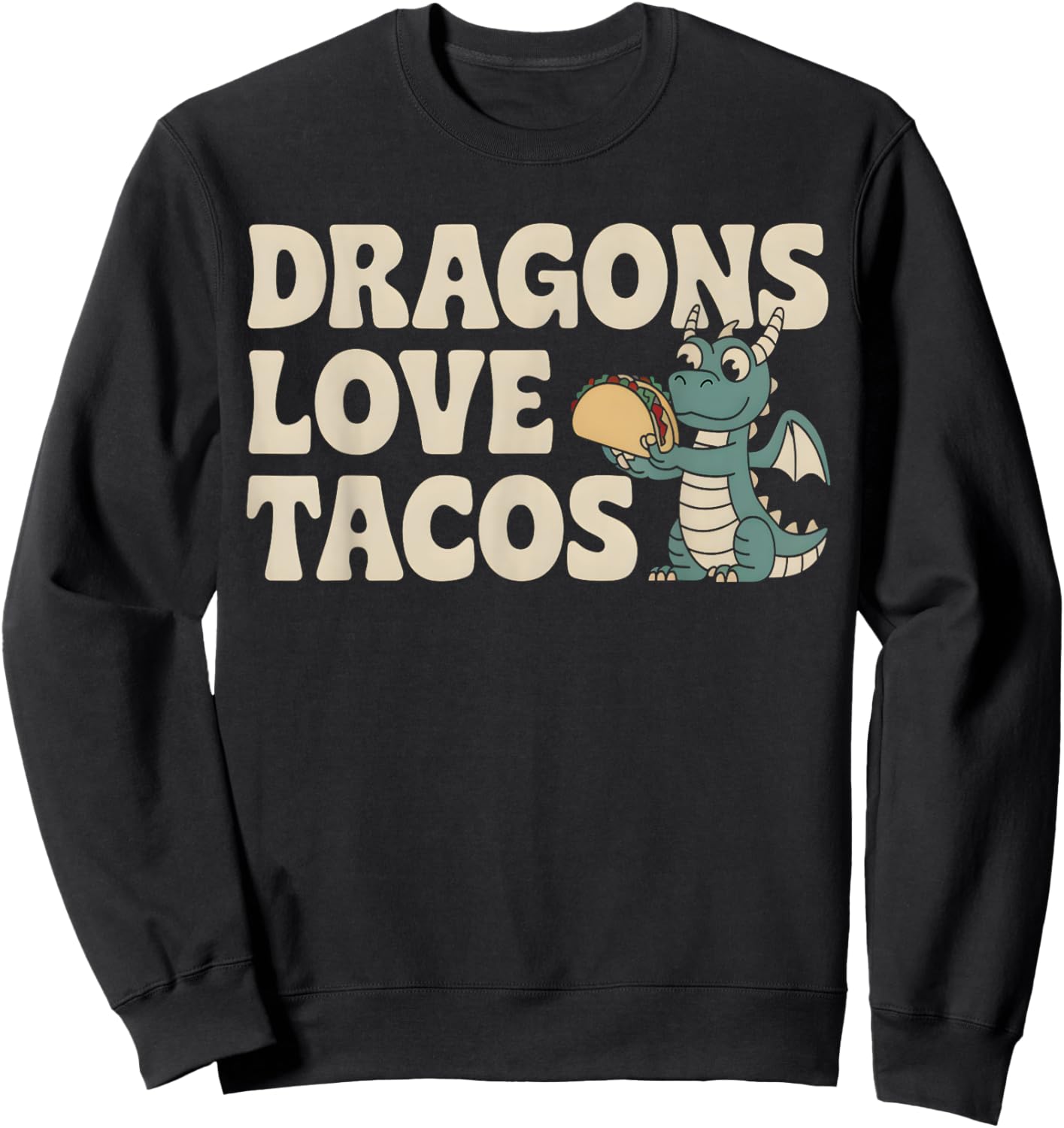Dragons Love Tacos Cute Cinco De Mayo Mexican Food Kids Boys Sweatshirt - Sweatshirt | Black