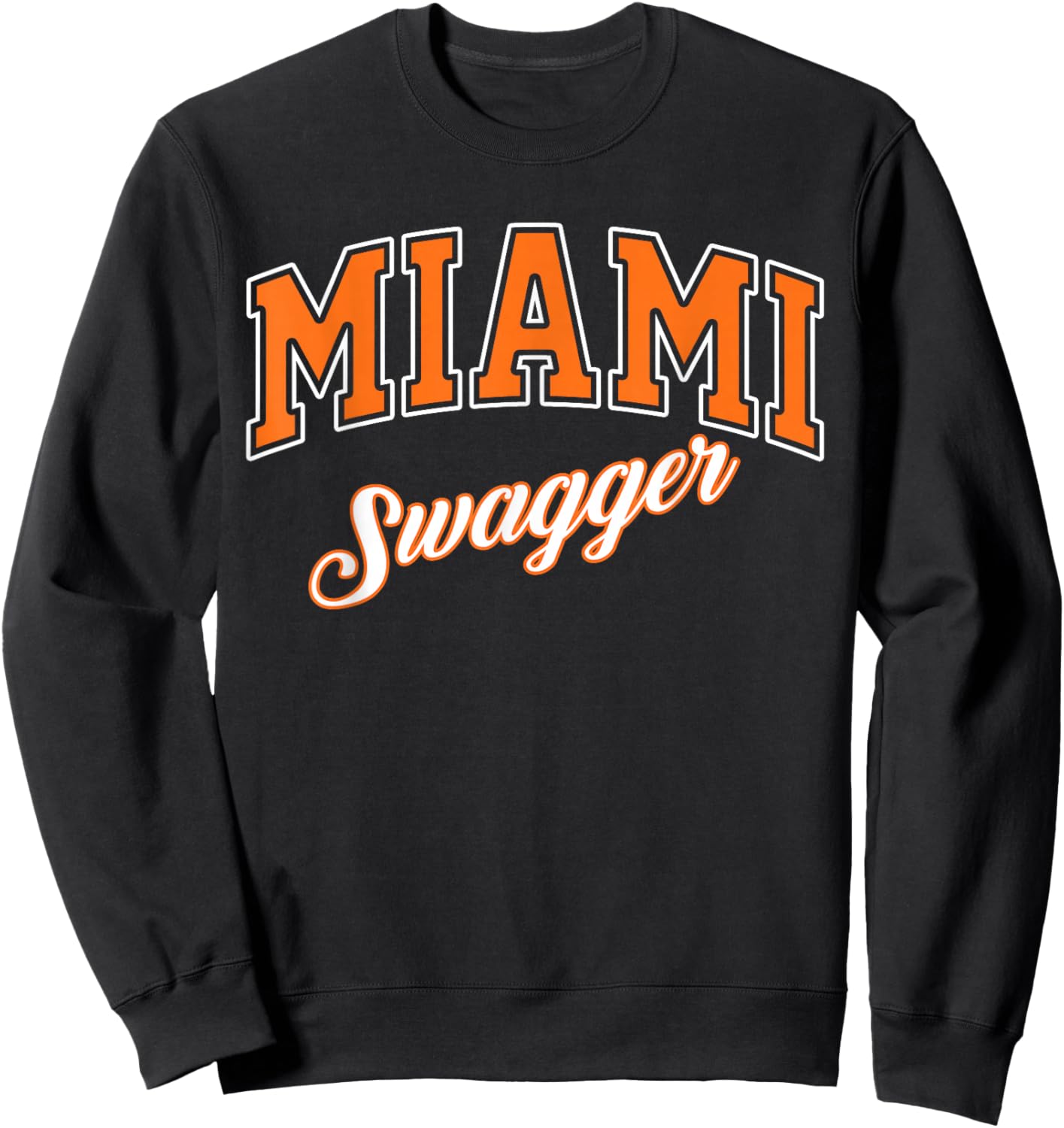 Miami Swagger Graphic Trendy Miami Vibes with Modern Flair Sweatshirt - Sweatshirt | Black
