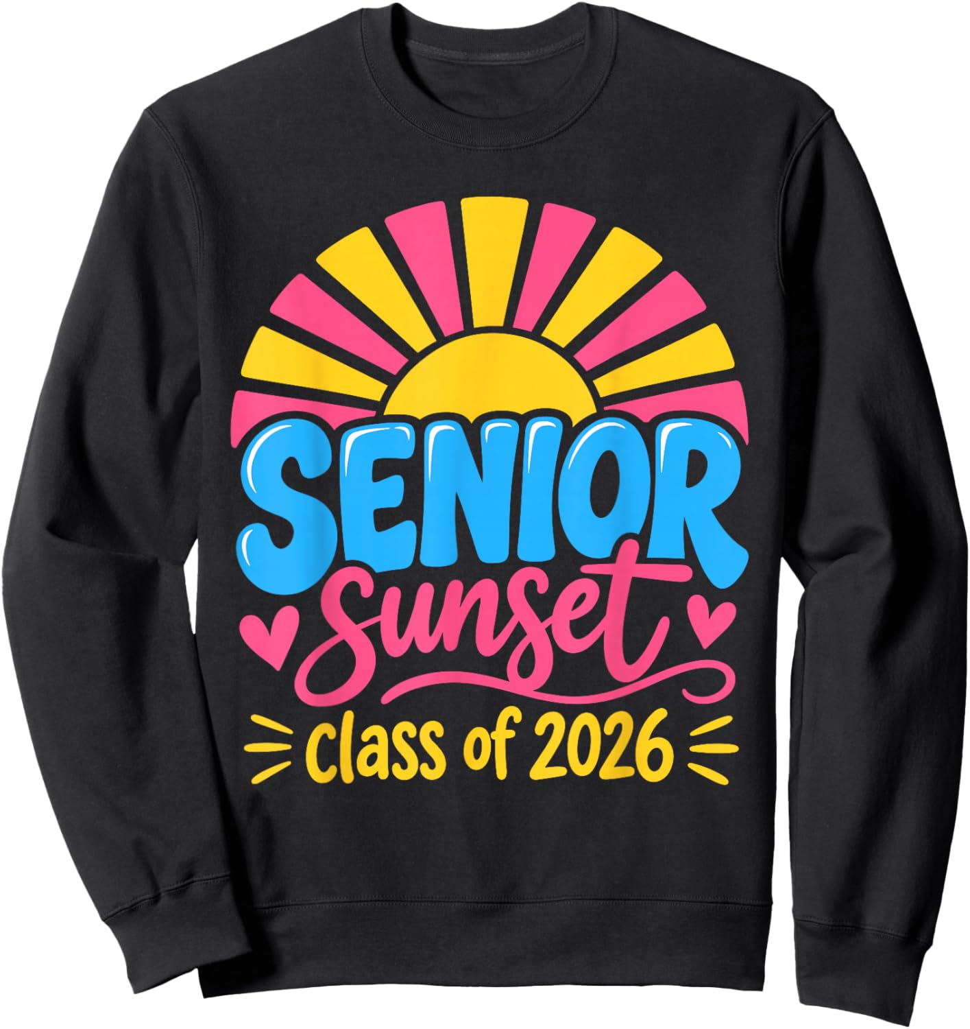 Senior Sunset Retro Graduation Class 2026 Sweatshirt - Sweatshirt | Black