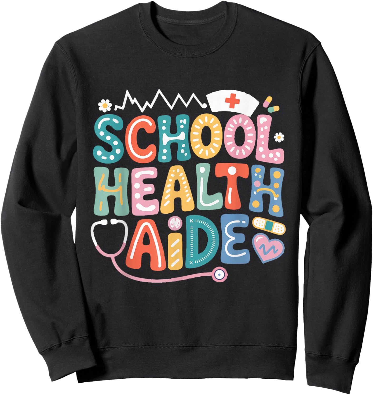 Health Assistant Squad Team School Health Assistant Sweatshirt - Sweatshirt | Black