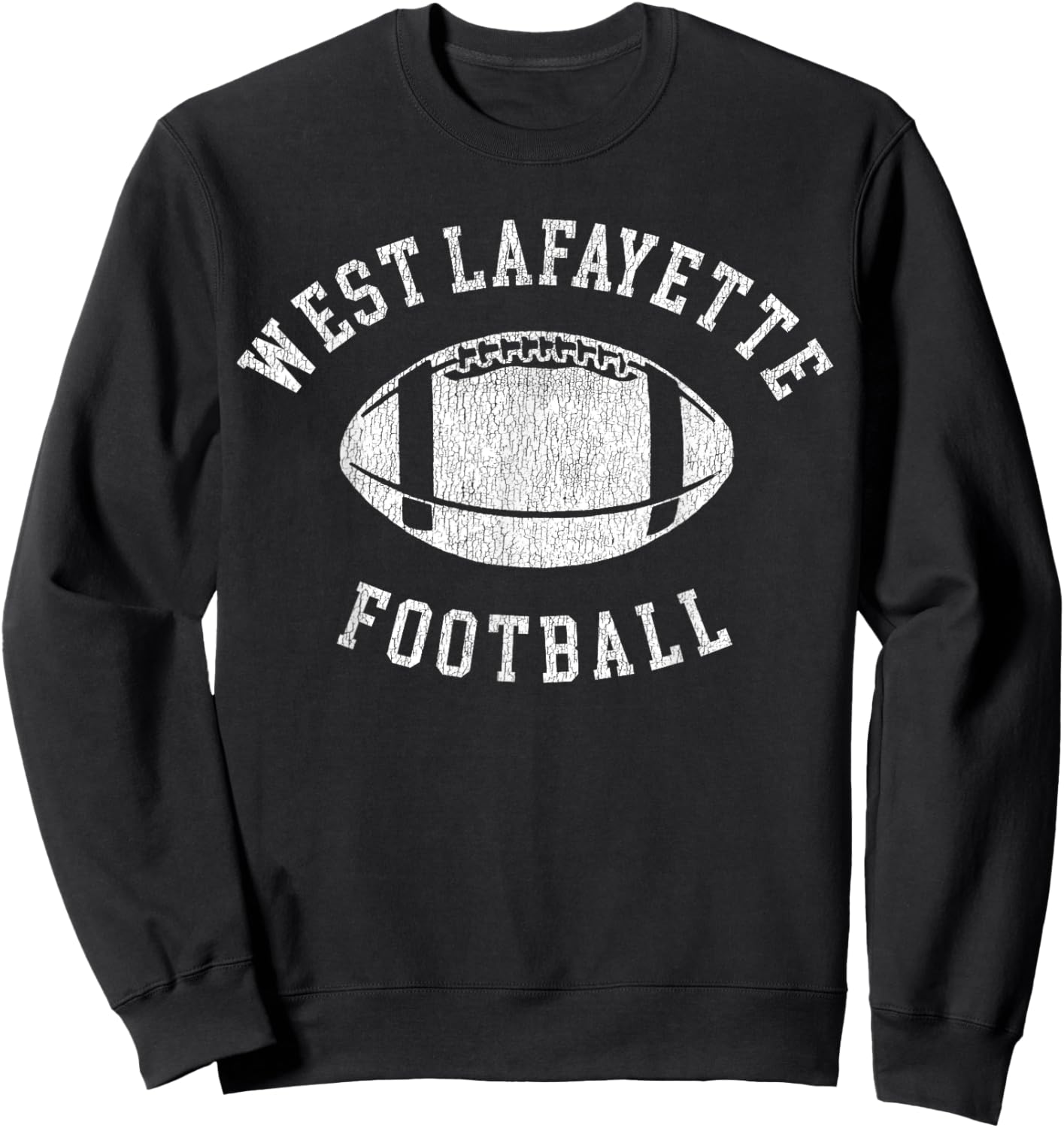 West Lafayette Football Distressed Vintage 80's Throwback Sweatshirt - Sweatshirt | Black