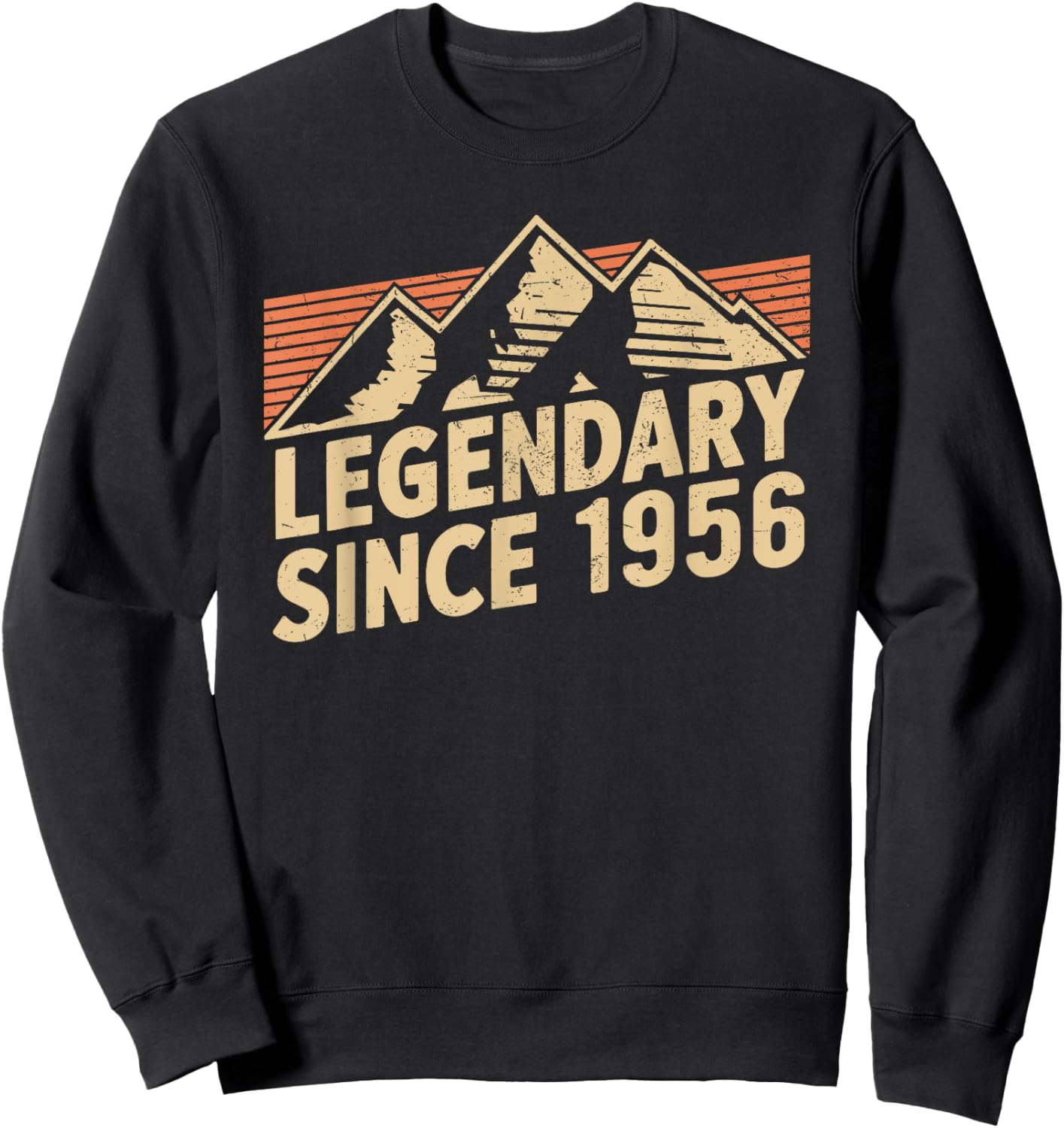 Legendary Since 1956 Birthday Mountain Retro Vintage 1956 Sweatshirt - Sweatshirt | Black