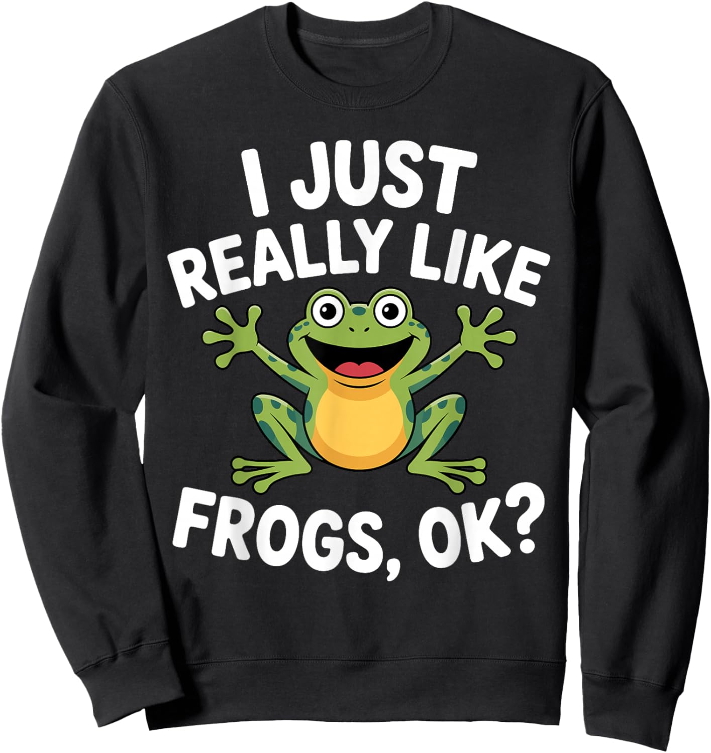 Funny Frog Art Women Kids Tree Frog Animal Lover Sweatshirt - Sweatshirt | Black