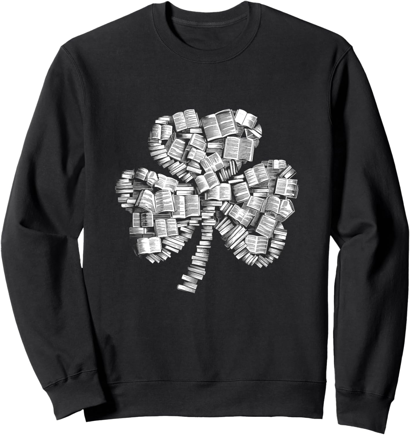 Shamrock Books Green St. Patrick's Day Bookworm Librarian Sweatshirt - Sweatshirt | Black