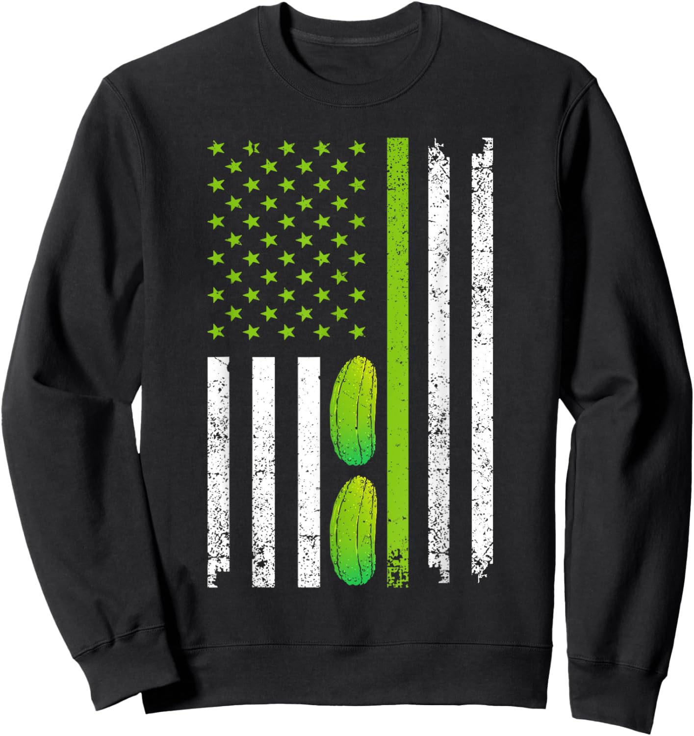 Pickle Design Women Kids Gag Pickle Novelty Costume Sweatshirt - Sweatshirt | Black