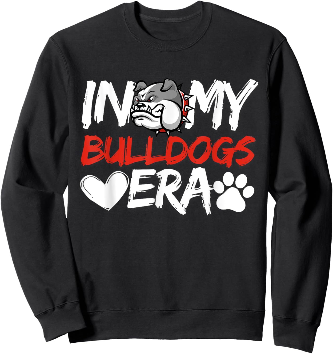 In My Bulldogs Era Bulldog Mascot Sports Fan Vintage Men Boy Sweatshirt - Sweatshirt | Black