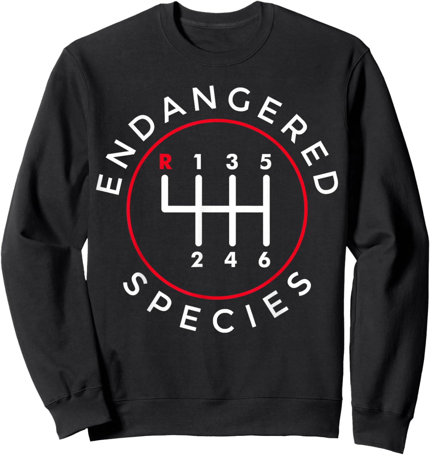 Endangered Species Manual Gearbox Stick Shift 6 Speed Sweatshirt - Sweatshirt | Black