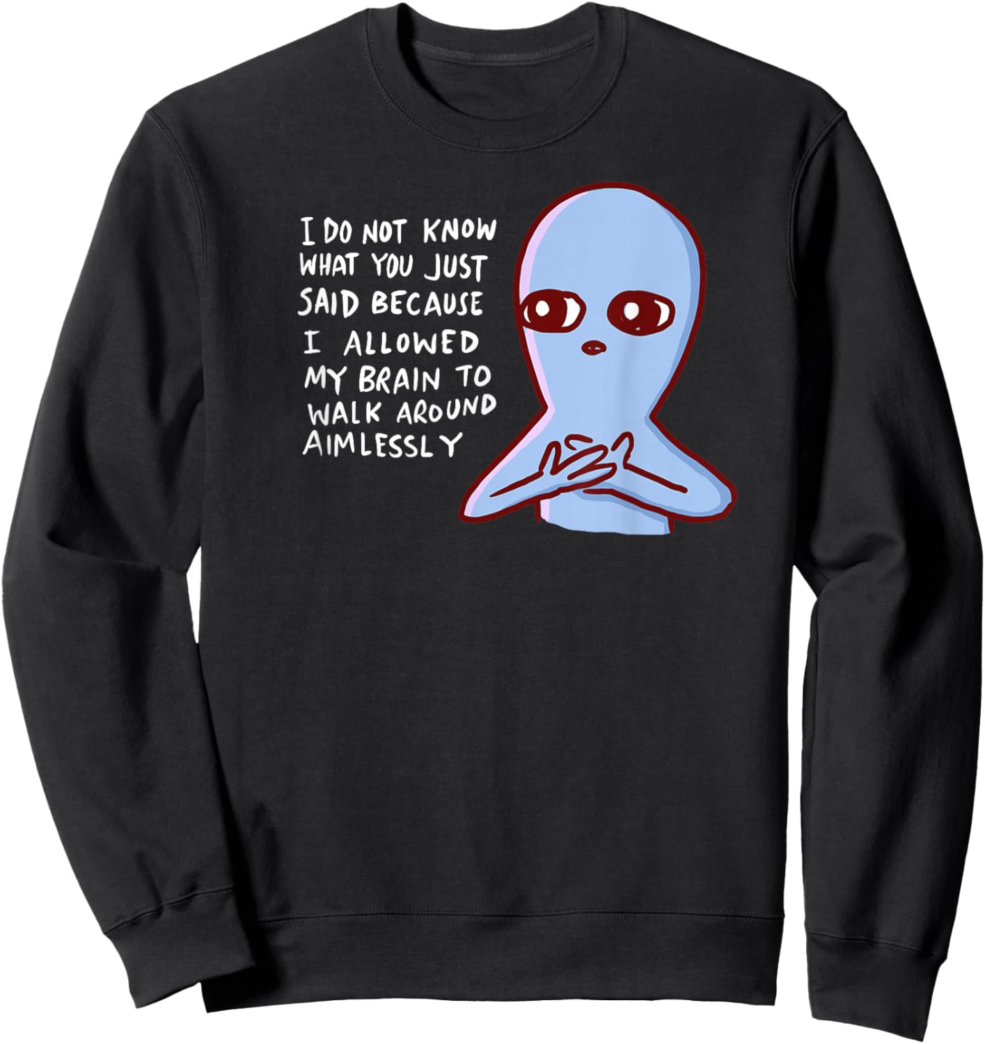 Threadless Nathan W. Pyle Aimlessly Graphic Sweatshirt - Sweatshirt | Black