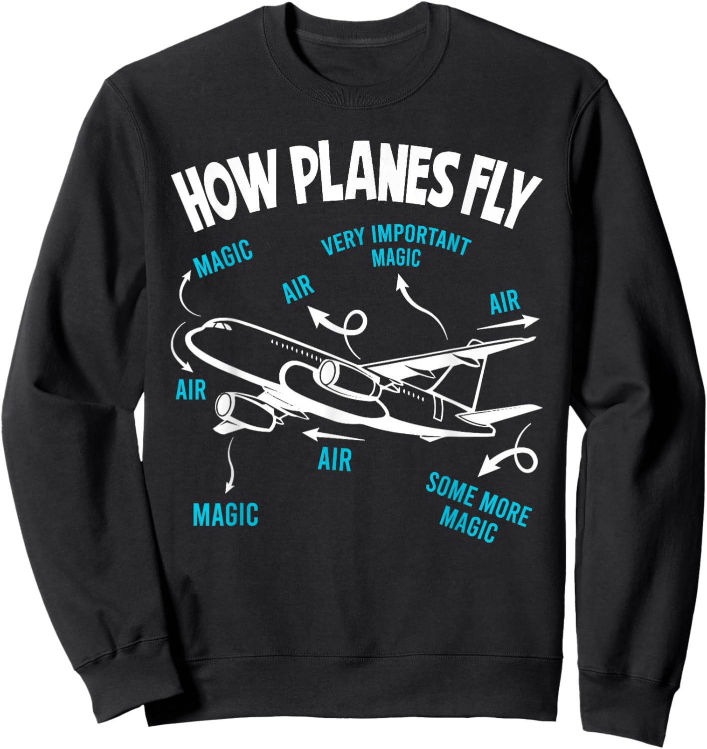 How Planes Fly Funny Aerospace Engineer Engineering Sweatshirt - Sweatshirt | Black