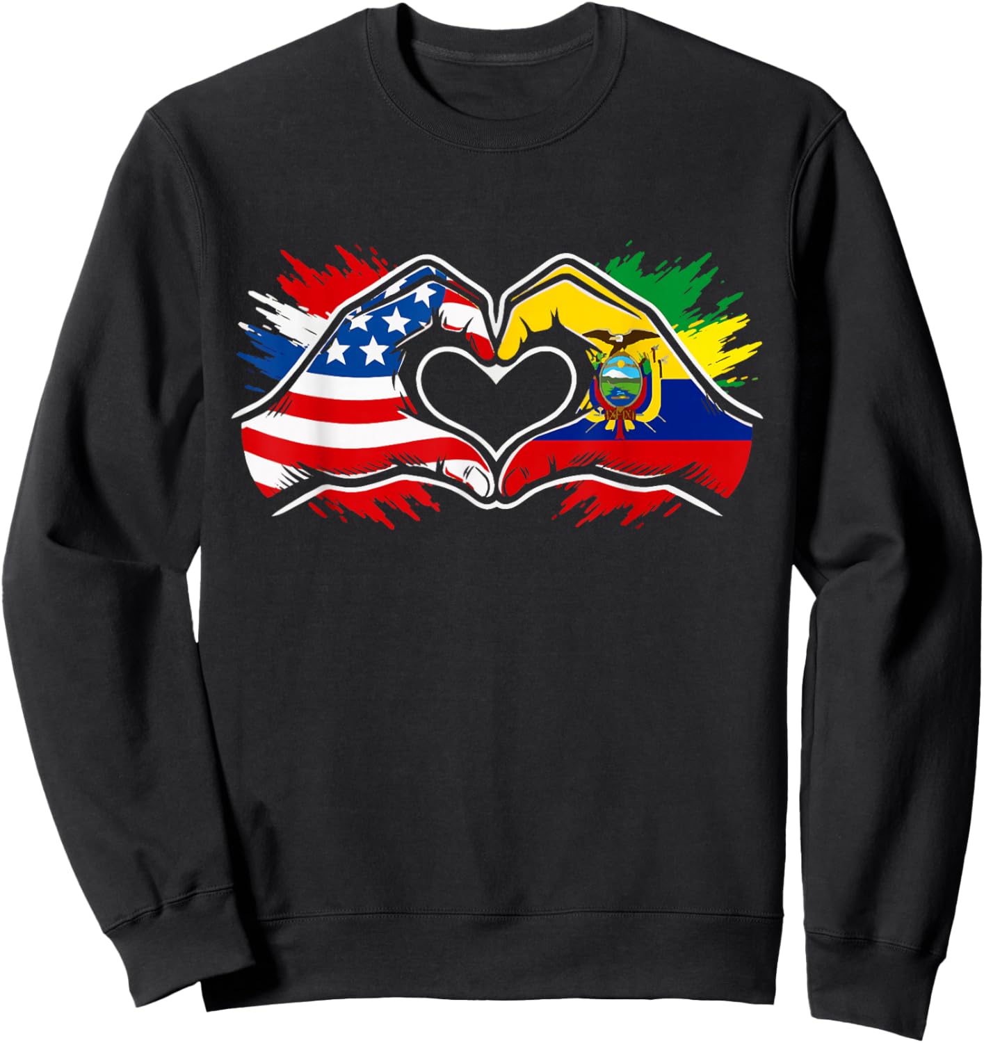 Ecuador American Flag Sweatshirt - Sweatshirt | Black